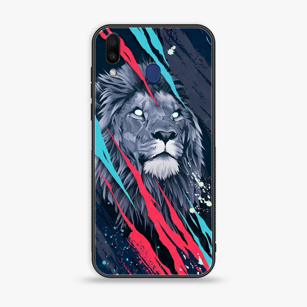 Samsung Galaxy M20 - Abstract Animated Lion - Premium Printed Glass Case