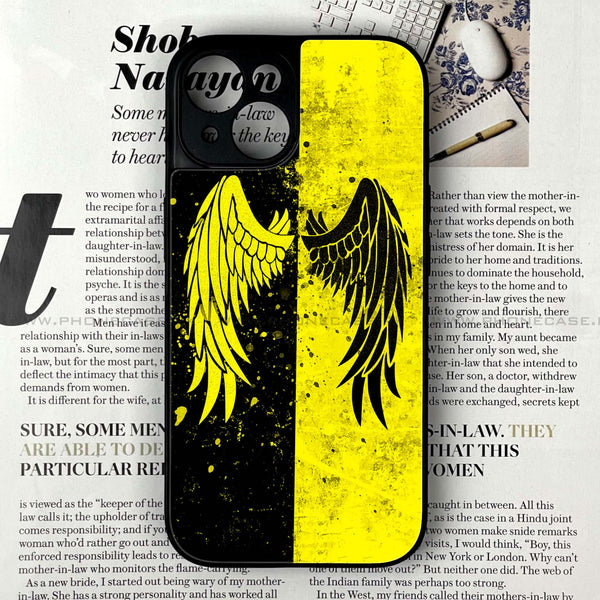 iPhone 15 Plus - Angel Wings 2.0 Series - Premium Printed Glass soft Bumper shock Proof Case