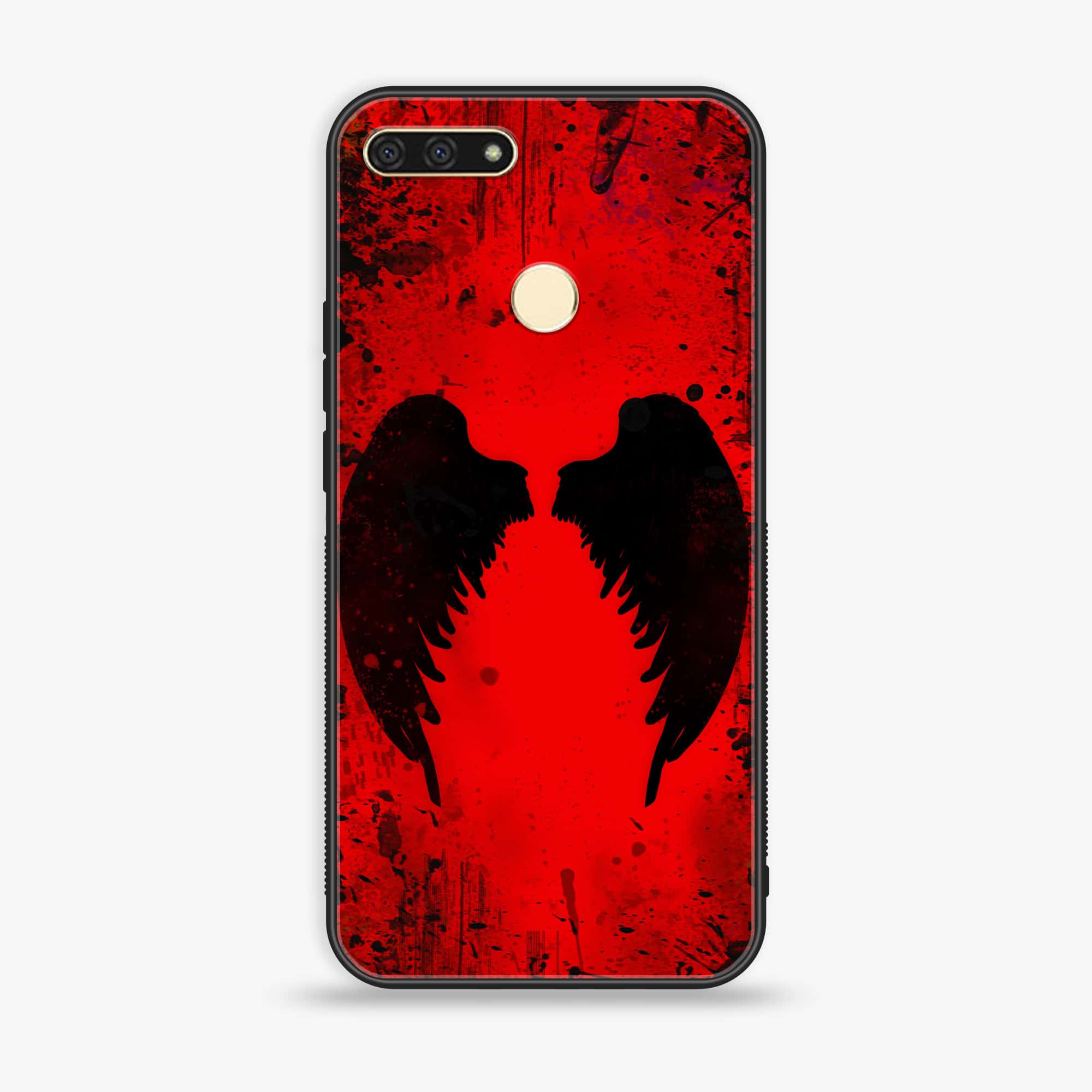 Honor 7A - Angel Wings 2.0 Series - Premium Printed Glass soft Bumper shock Proof Case