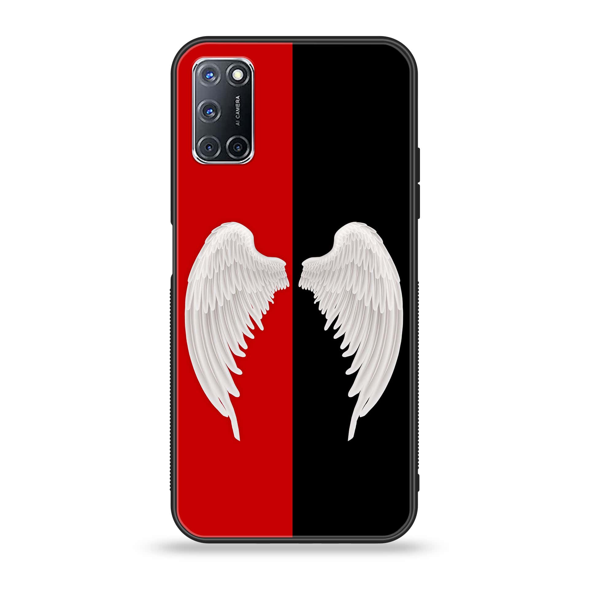 Oppo A52 - Angel Wings 2.0 Series - Premium Printed Glass soft Bumper shock Proof Case
