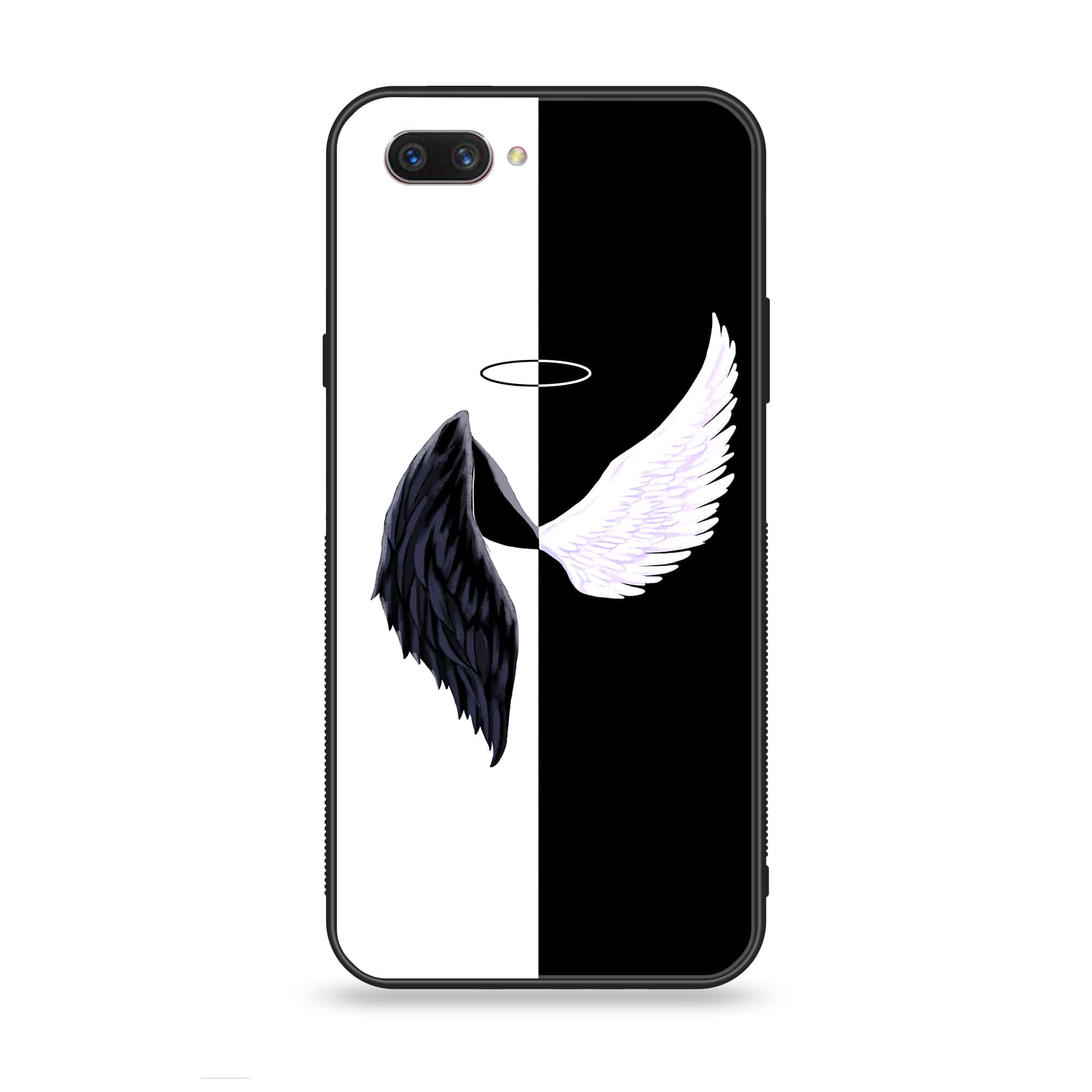 Oppo A3s - Angel Wings 2.0 Series - Premium Printed Glass soft Bumper shock Proof Case