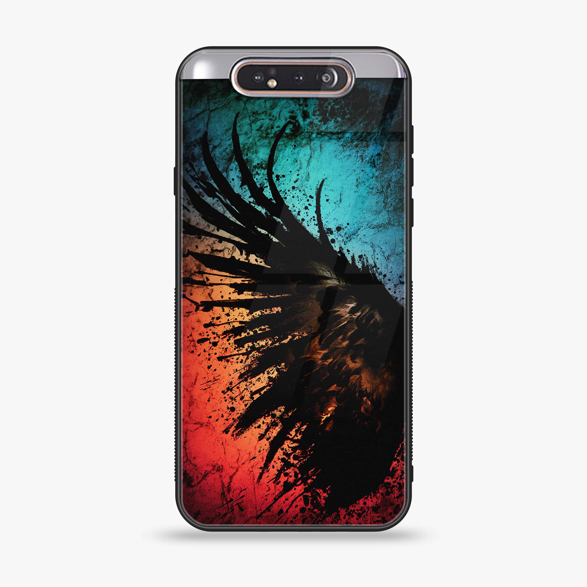 Samsung Galaxy A80 - Angel Wings 2.0 Series - Premium Printed Glass soft Bumper shock Proof Case