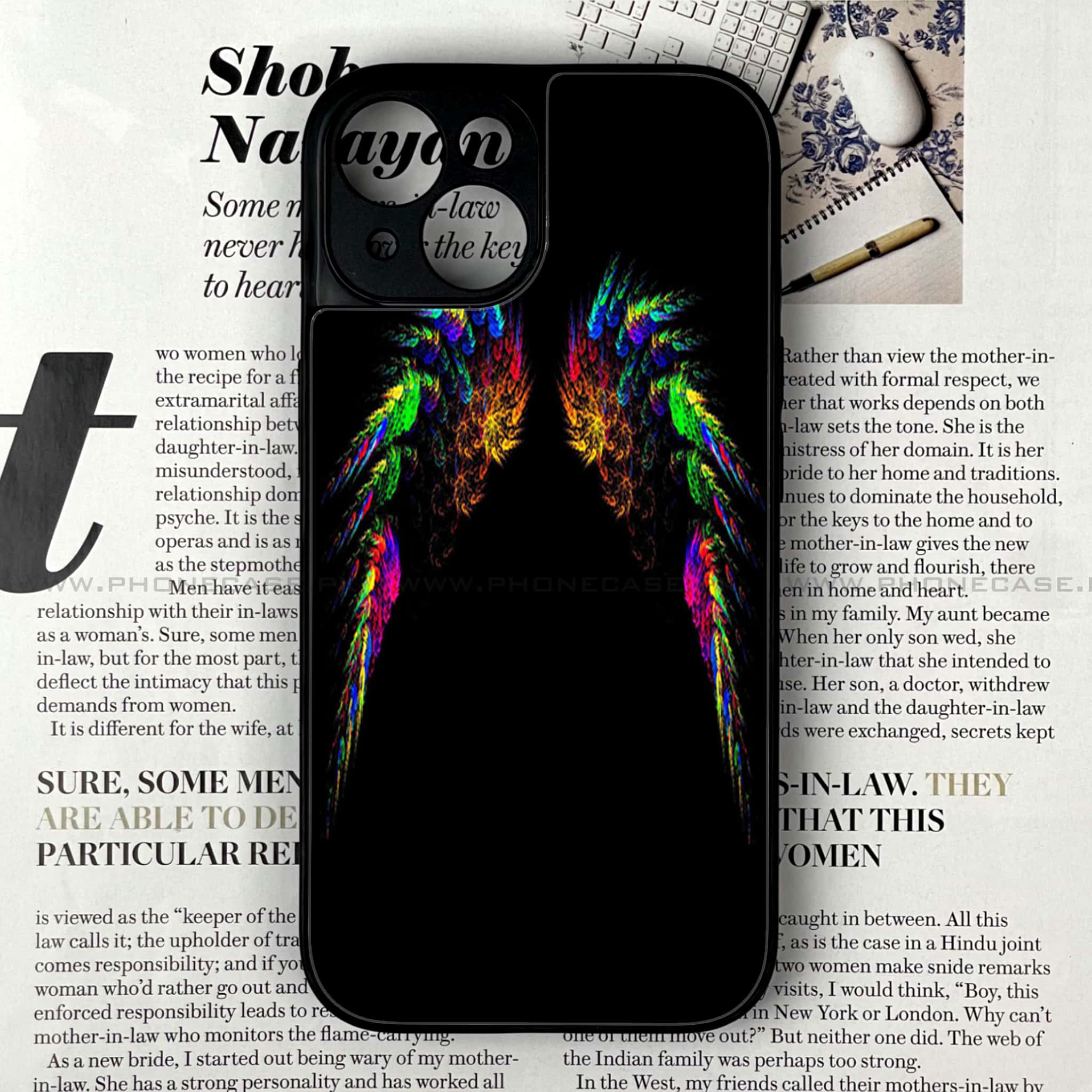 iPhone 13 Mini - Angel Wings Series - Premium Printed Glass soft Bumper shock Proof Case
