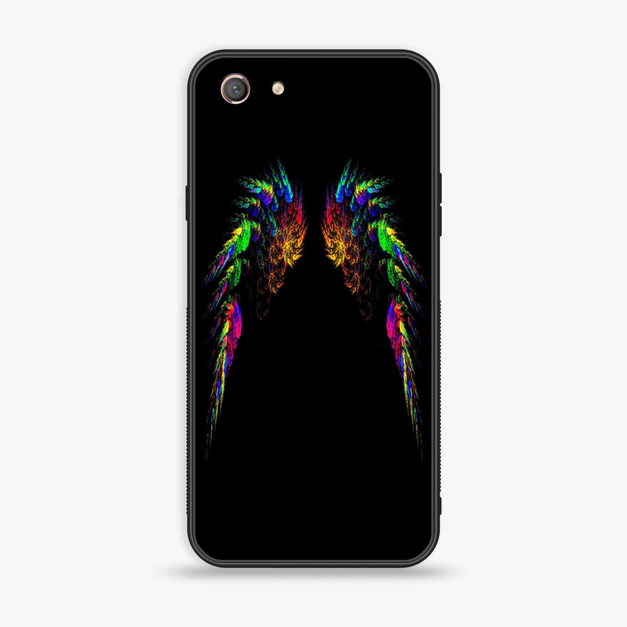 Oppo A71 (2018) - Angel Wings Series - Premium Printed Glass soft Bumper shock Proof Case