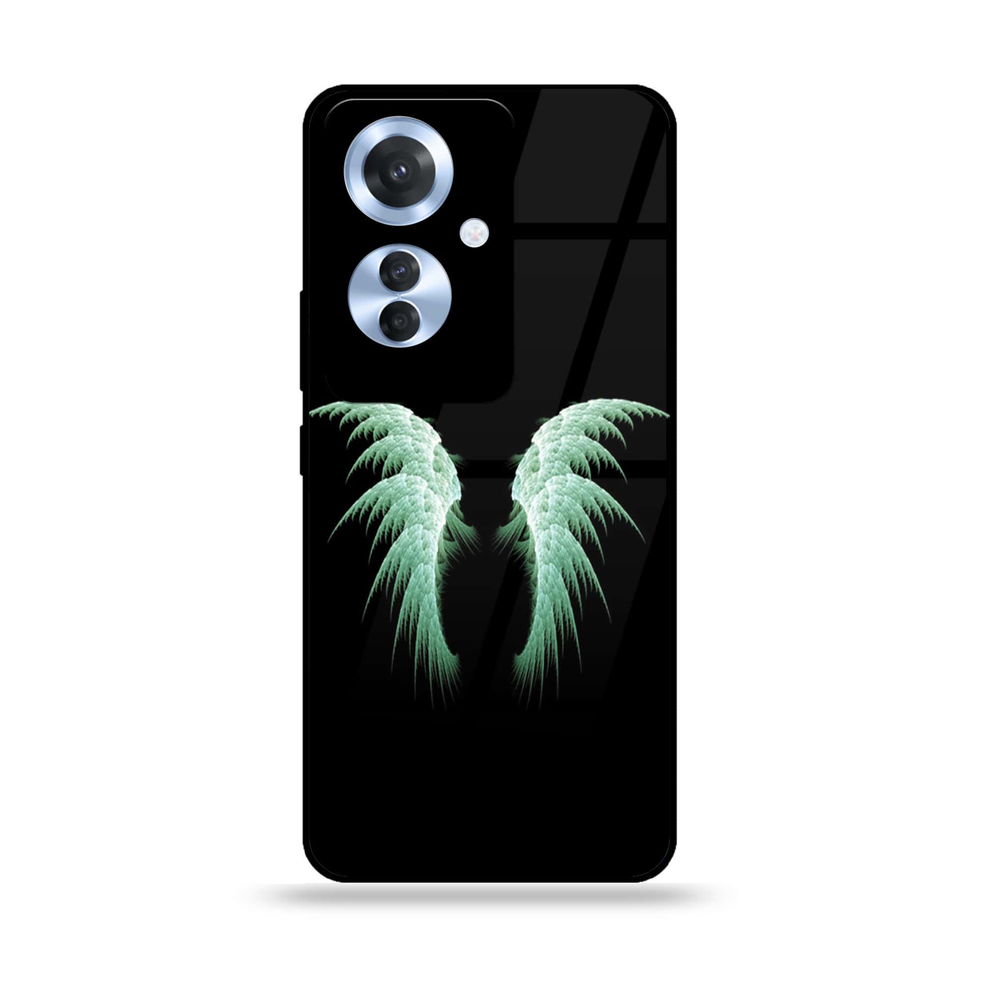 Oppo F25 Pro - Angel Wings Series - Premium Printed Glass soft Bumper shock Proof Case
