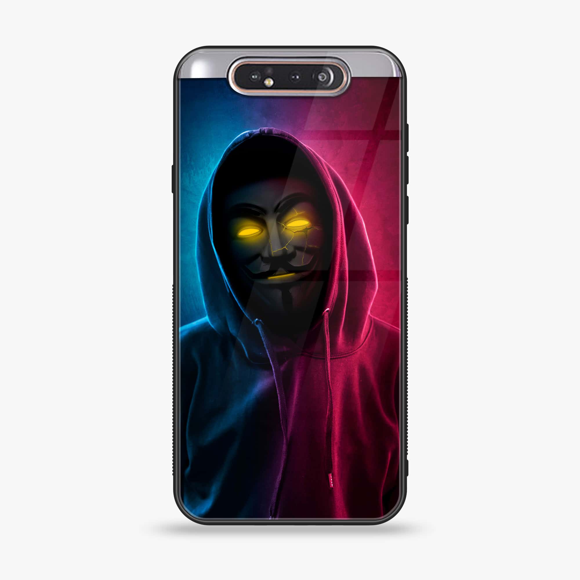 Samsung Galaxy A80 - Anonymous 2.0 Series - Premium Printed Glass soft Bumper shock Proof Case