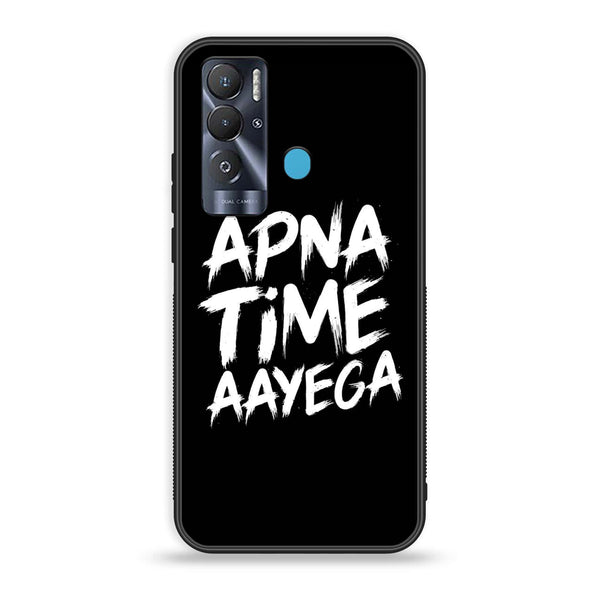 Tecno Pova Neo - Apna Time Ayega - Premium Printed Glass soft Bumper Shock Proof Case