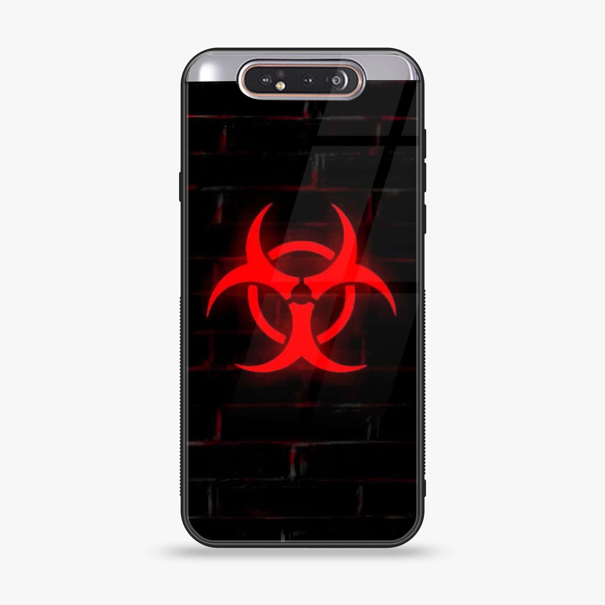 Samsung Galaxy A80 - Biohazard Sign Series - Premium Printed Glass soft Bumper shock Proof Case