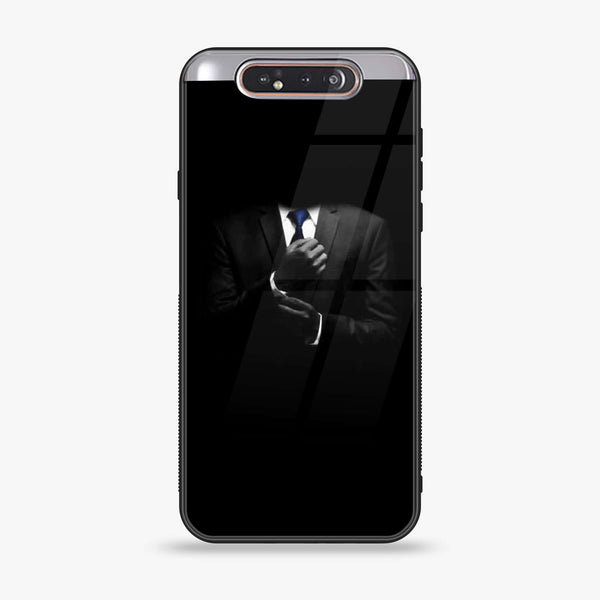 Samsung Galaxy A80 - Black Art Series - Premium Printed Glass soft Bumper shock Proof Case