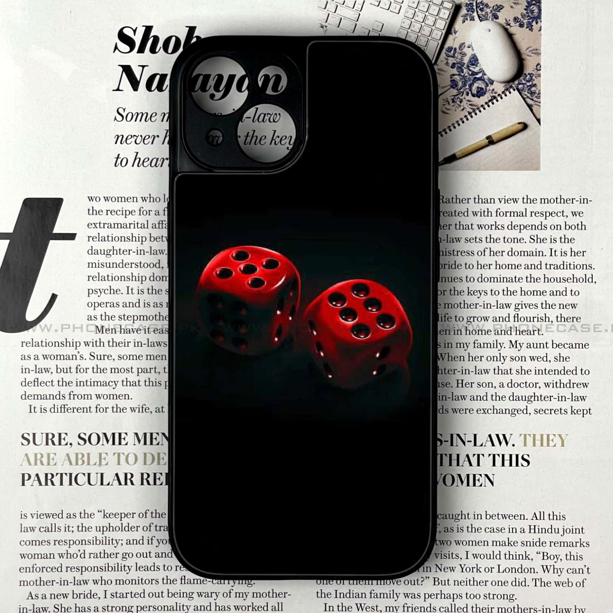 iPhone 15 - Black Art Series - Premium Printed Glass soft Bumper shock Proof Case