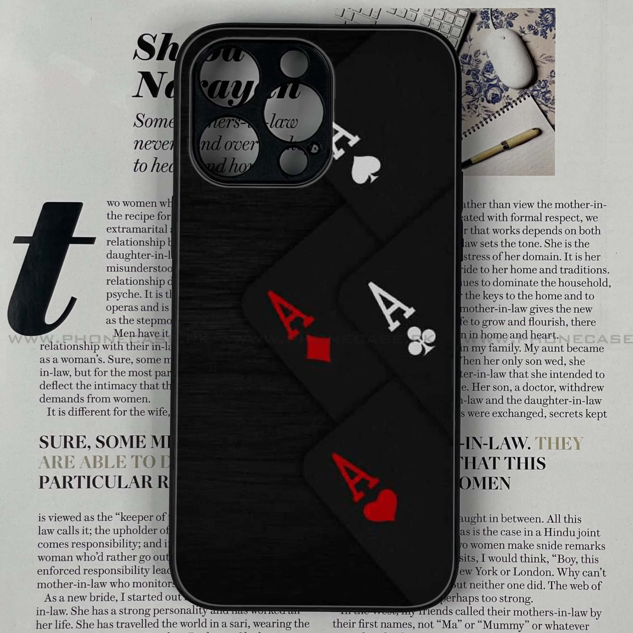 iPhone 15 Pro - Black Art Series - Premium Printed Glass soft Bumper shock Proof Case