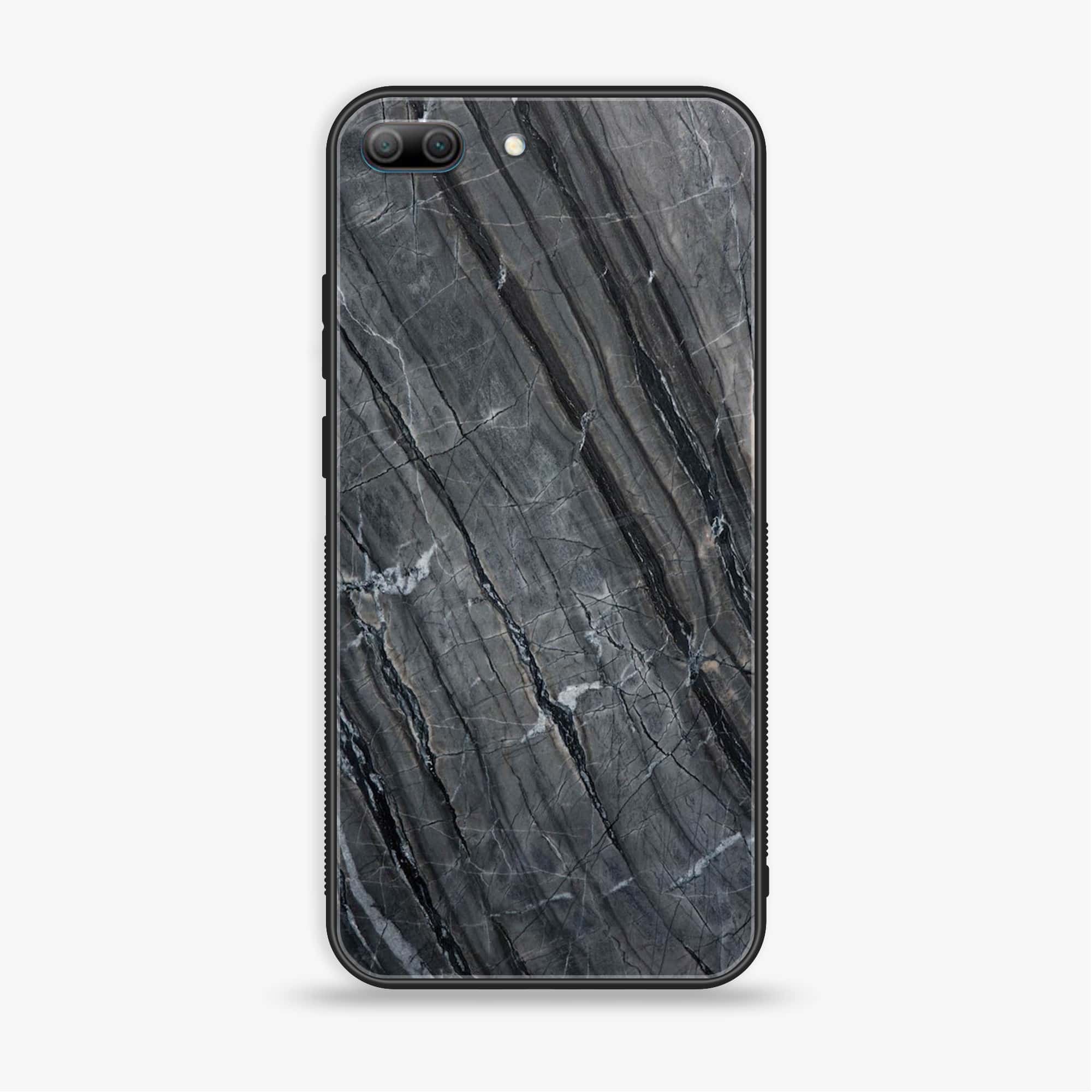 Huawei Honor 9 Lite - Black Marble 2.0 Series - Premium Printed Glass soft Bumper shock Proof Case