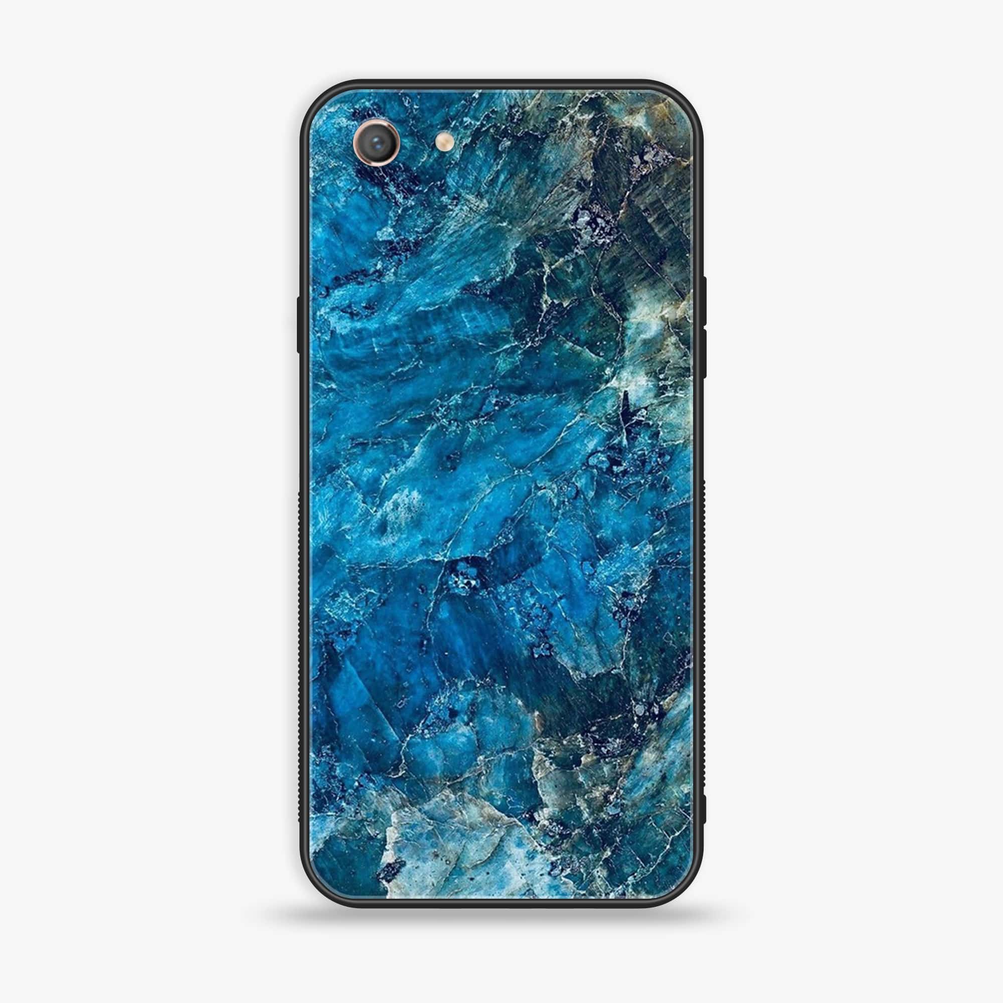 Oppo A71 (2018) - Blue Marble Series - Premium Printed Glass soft Bumper shock Proof Case
