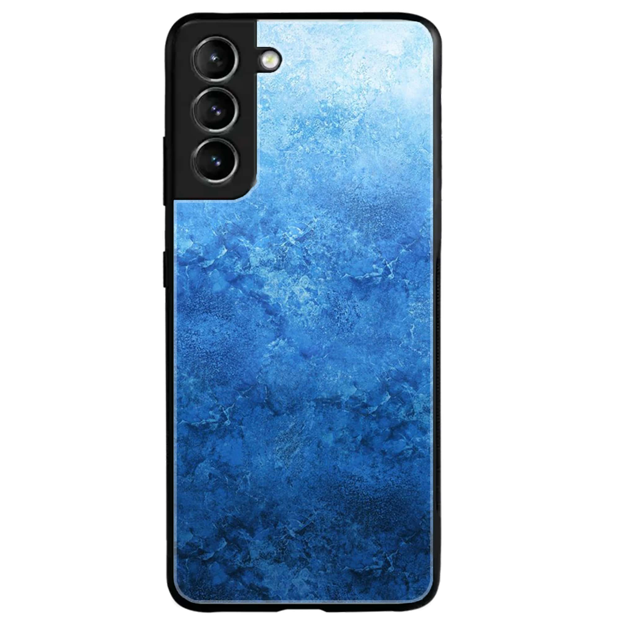 Samsung Galaxy S21 - Blue Marble Series - Premium Printed Glass soft Bumper shock Proof Case
