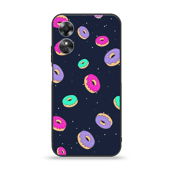 Oppo A17 -  Colorful Donuts - Premium Printed Glass Case