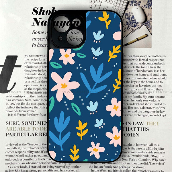iPhone 15 Plus - Colorful Flowers - Premium Printed Glass soft Bumper Shock Proof Case