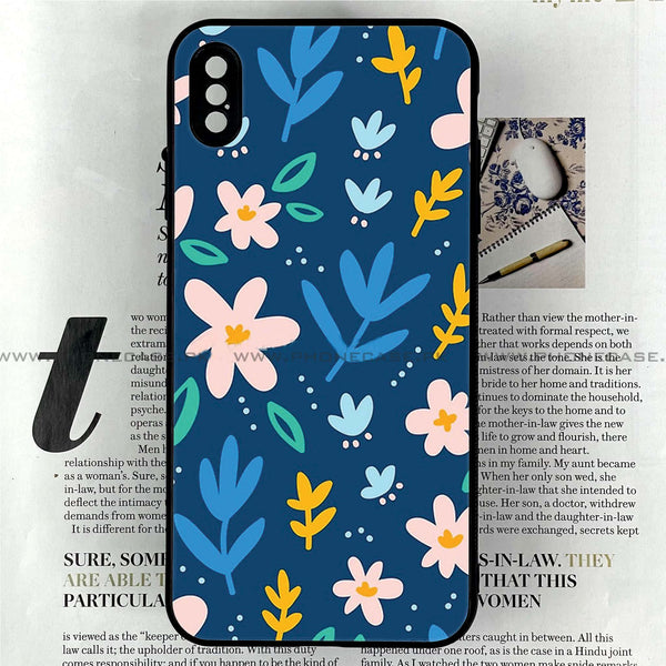 iPhone XS Max - Colorful Flowers - Premium Printed Glass soft Bumper shock Proof Case