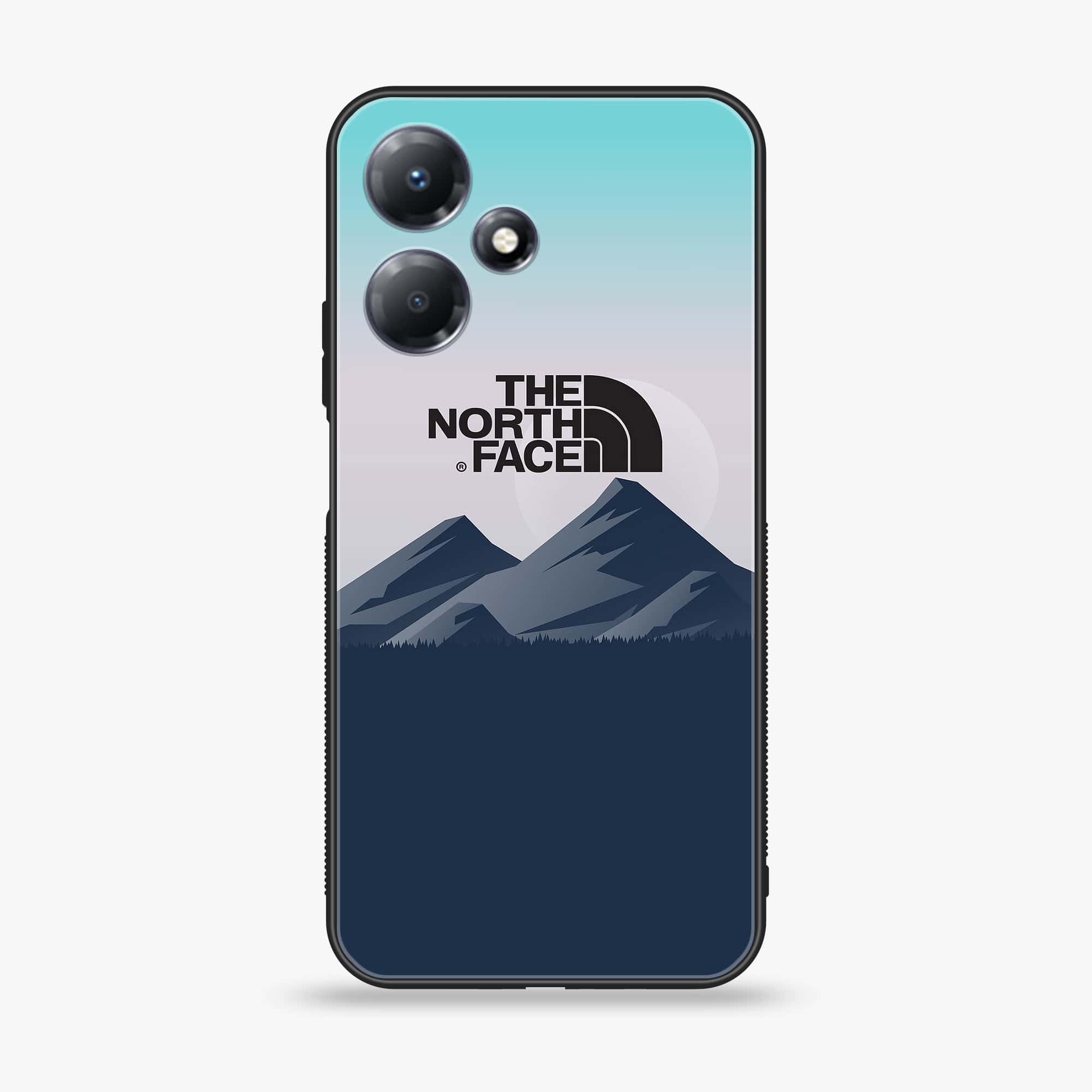 Infinix Hot 30 Play - The North Face Series - Premium Printed Glass soft Bumper shock Proof Case