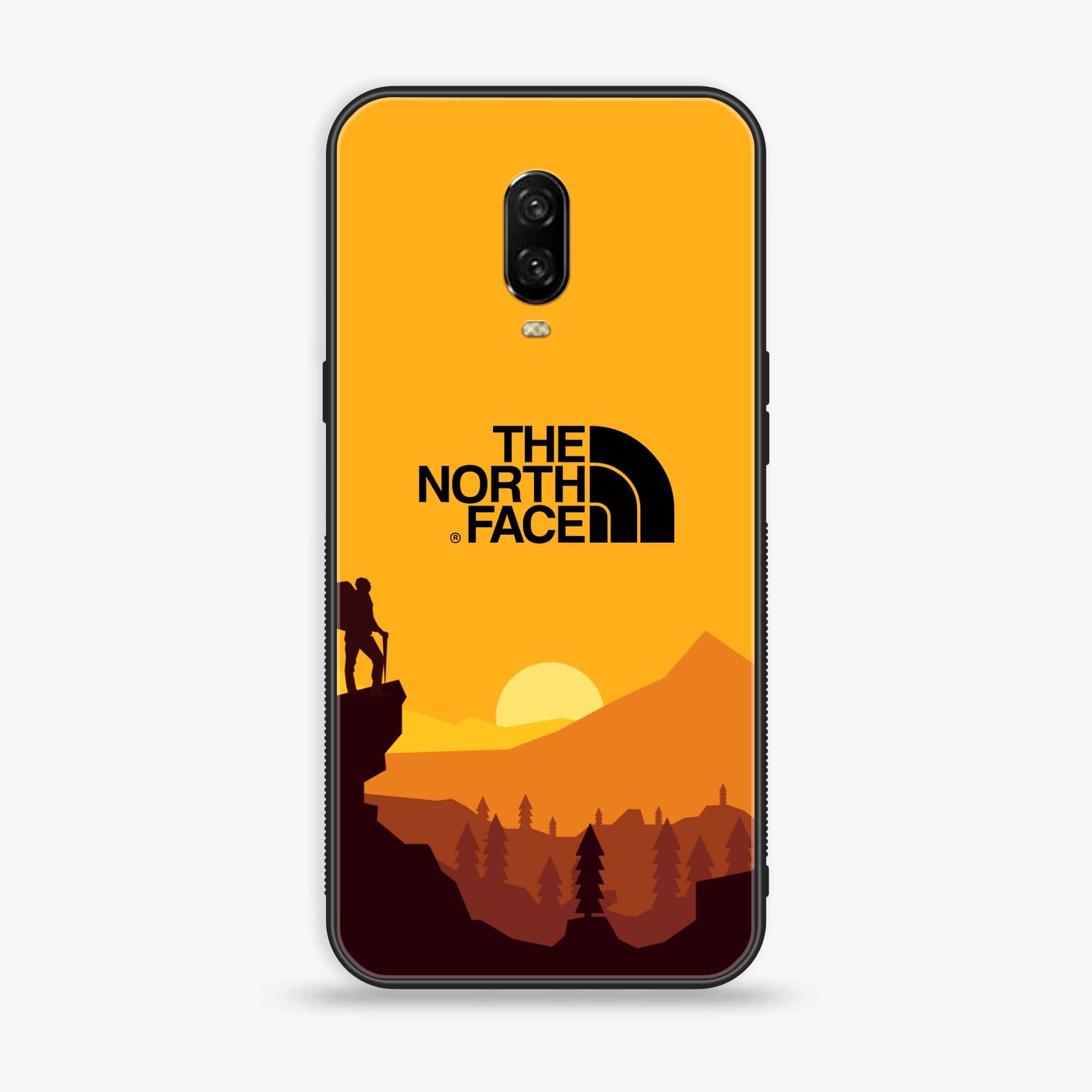 OnePlus 6T - The North Face Series - Premium Printed Glass soft Bumper shock Proof Case
