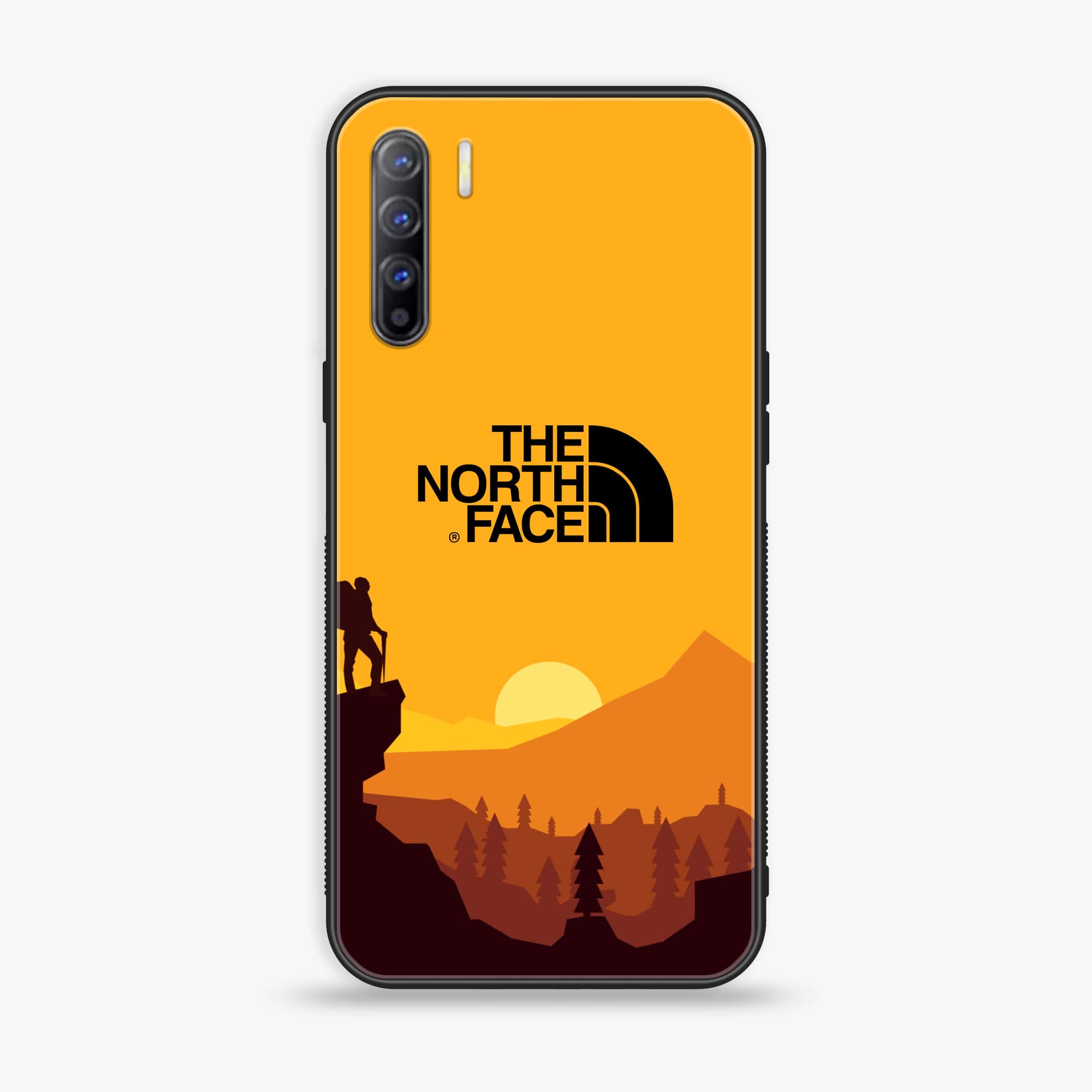 Oppo A91 - The North Face Series - Premium Printed Glass soft Bumper shock Proof Case