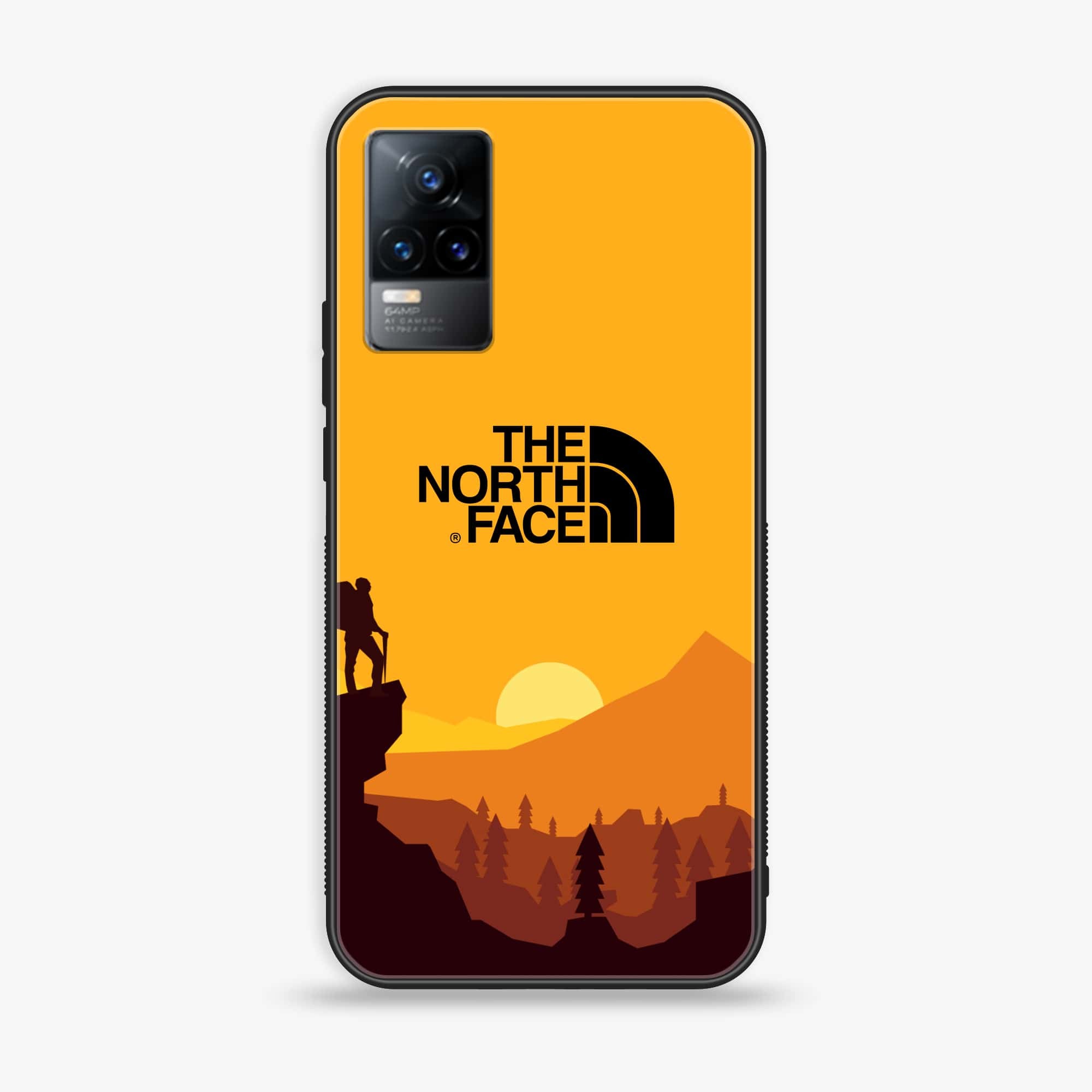 Vivo Y73 2021 - The North Face Series - Premium Printed Glass soft Bumper shock Proof Case