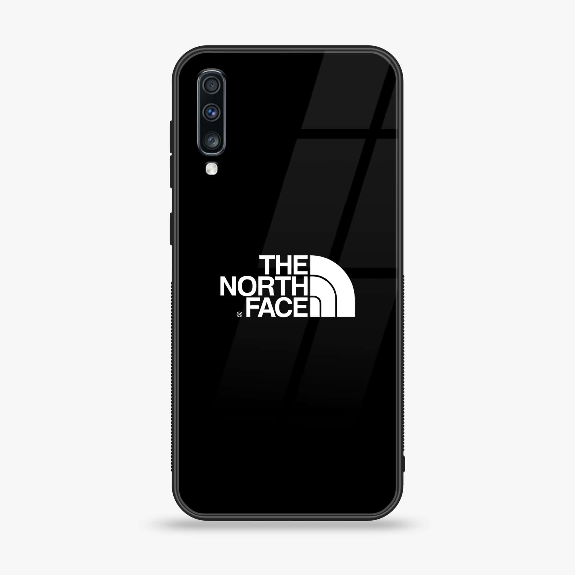 Samsung Galaxy A70 - The North Face Series - Premium Printed Glass soft Bumper shock Proof Case