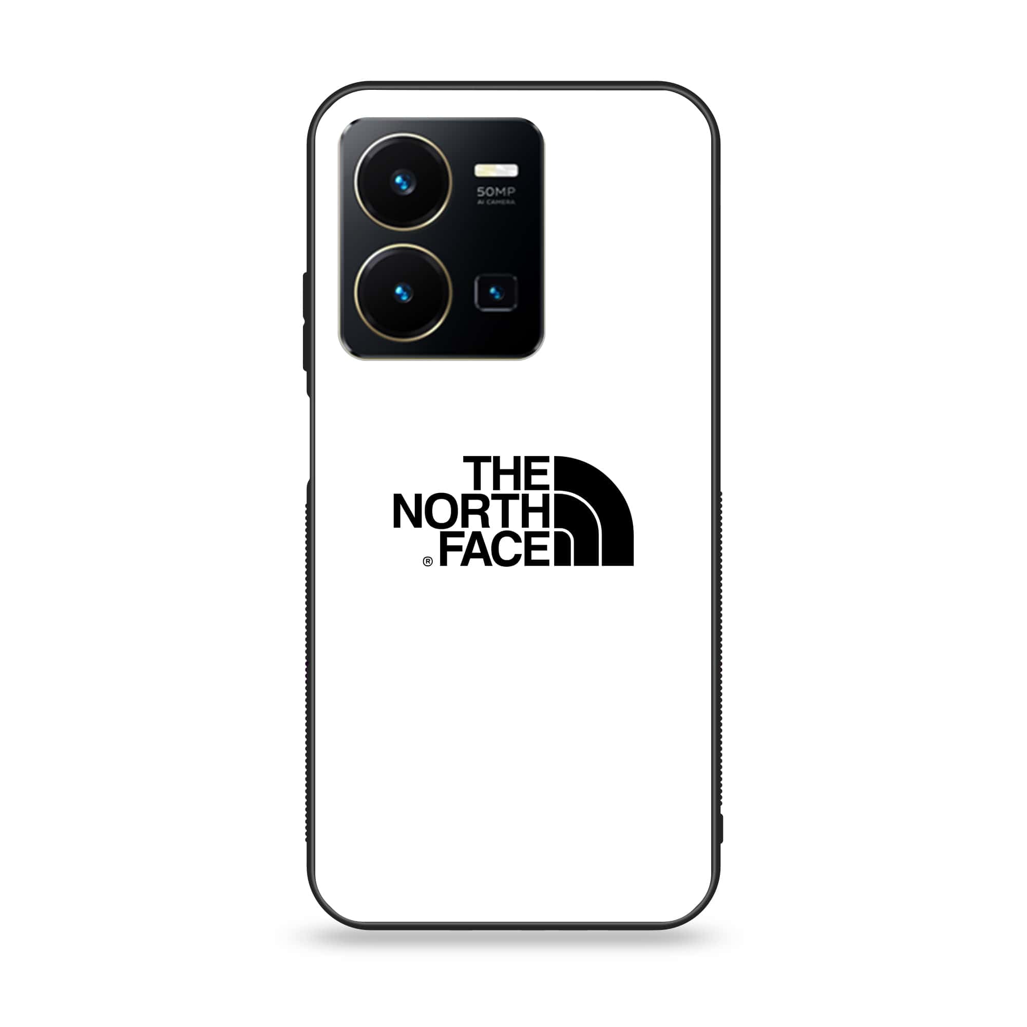 Vivo Y35 - The North Face Series - Premium Printed Glass soft Bumper shock Proof Case