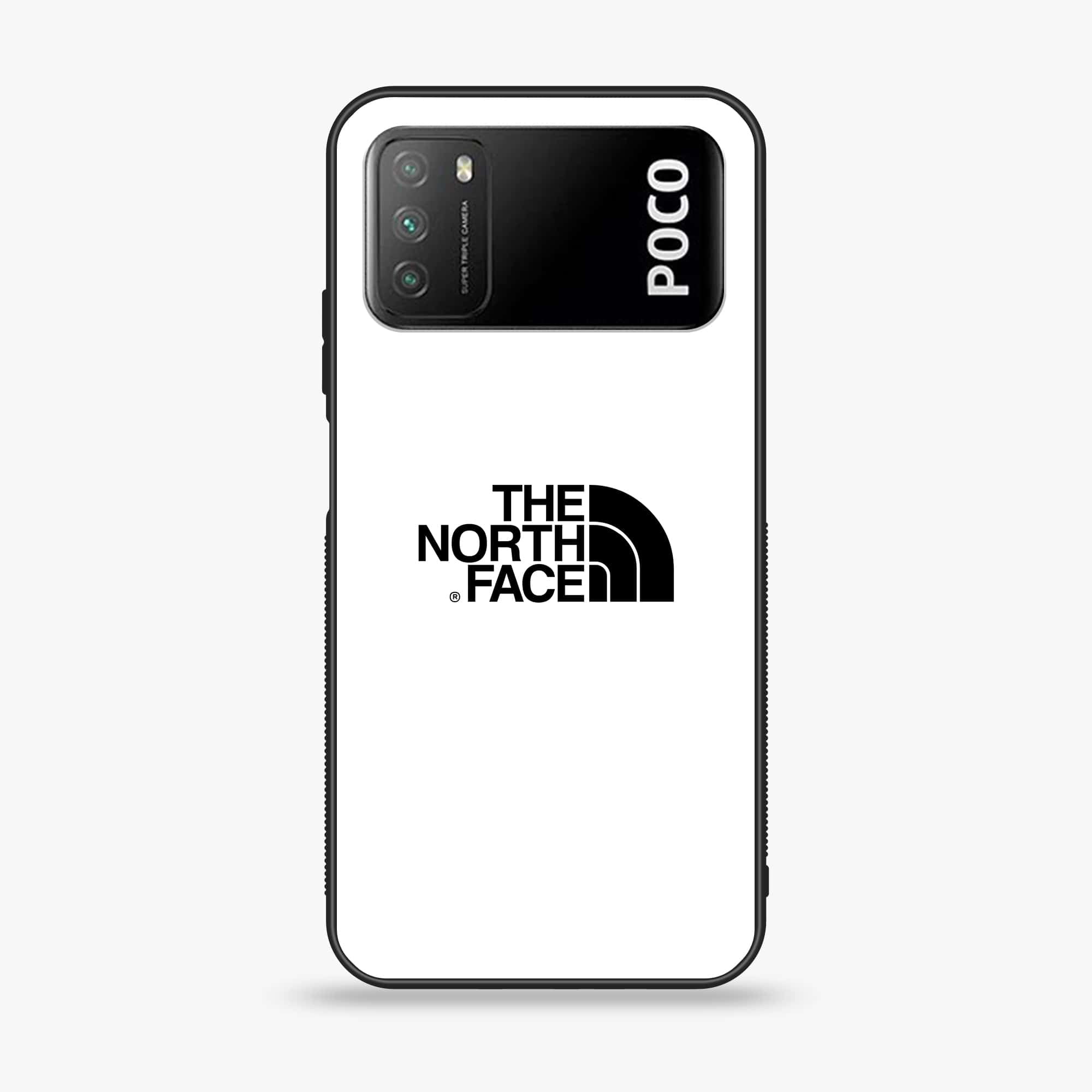 Xiaomi Poco M3 - The North Face Series - Premium Printed Glass soft Bumper shock Proof Case