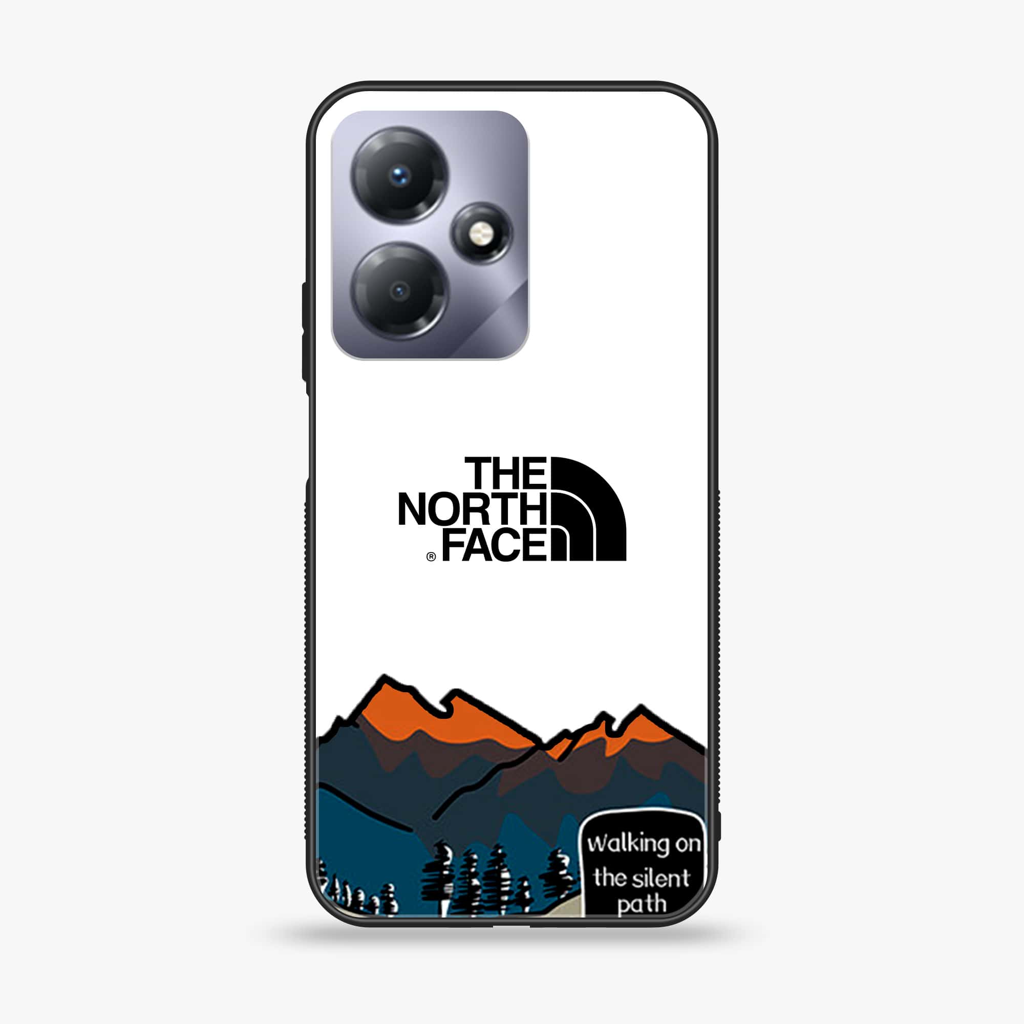 Infinix Hot 30 - The North Face Series - Premium Printed Glass soft Bumper shock Proof Case