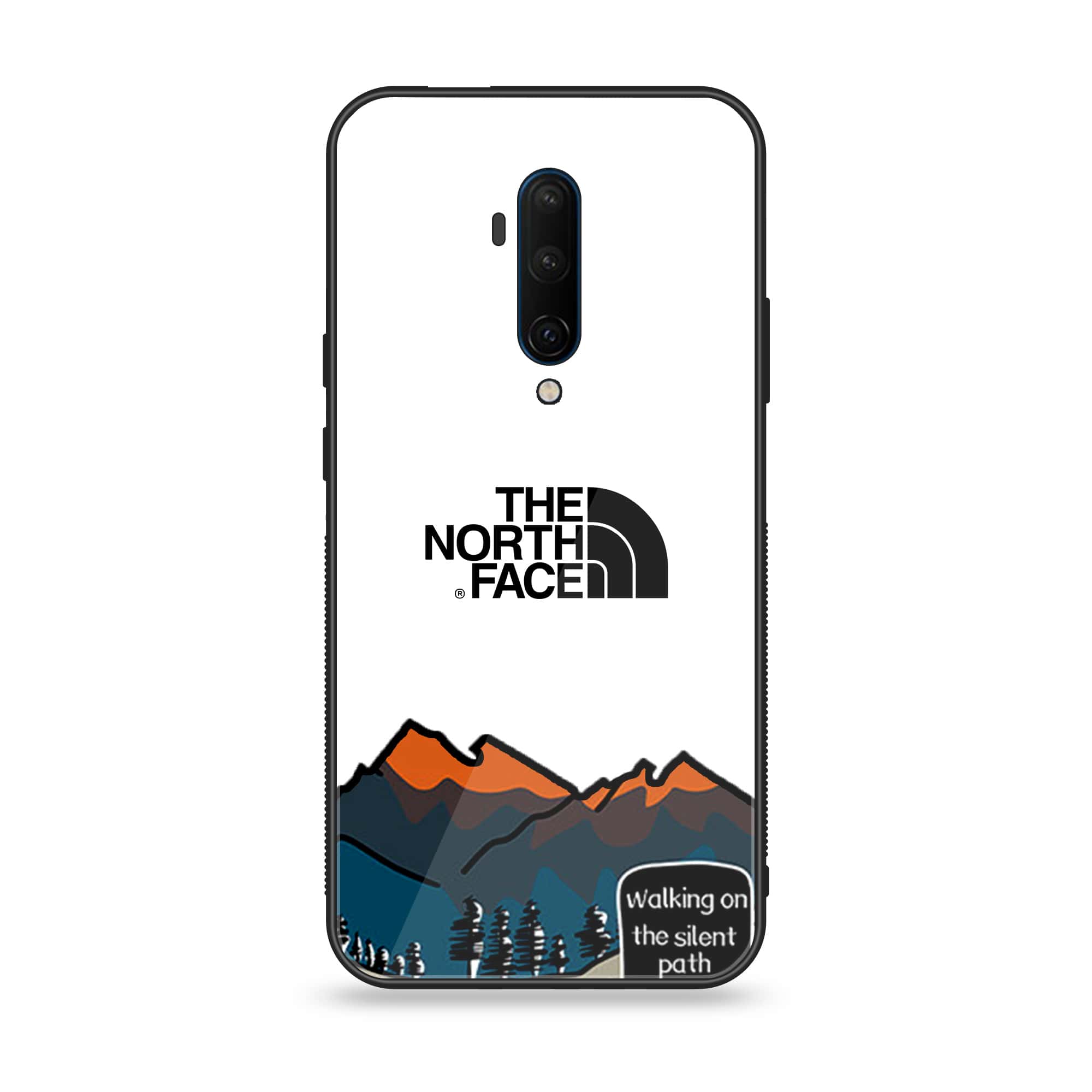 OnePlus 7T Pro - The North Face Series - Premium Printed Glass soft Bumper shock Proof Case