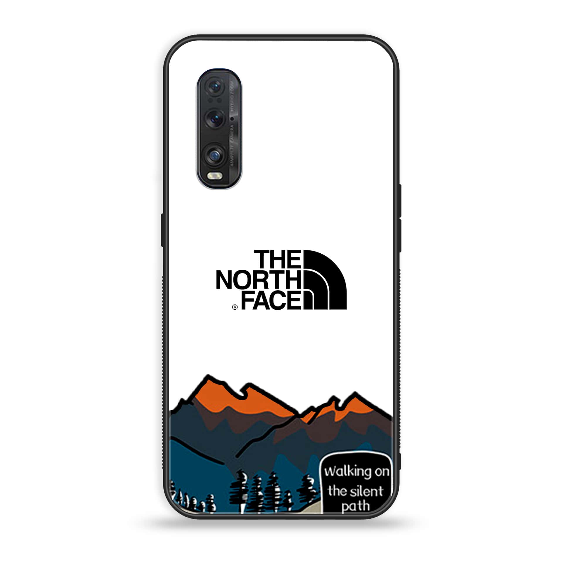 Oppo Find X2 - The North Face Series - Premium Printed Glass soft Bumper shock Proof Case