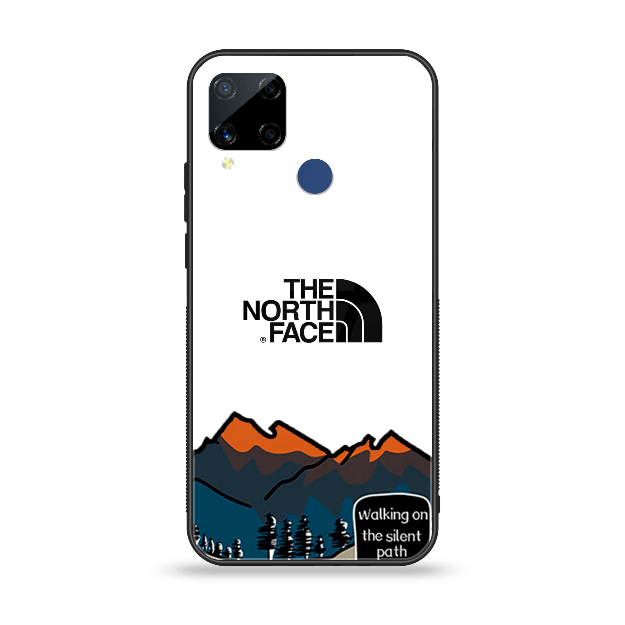 Realme C15 - The North Face Series - Premium Printed Glass soft Bumper shock Proof Case