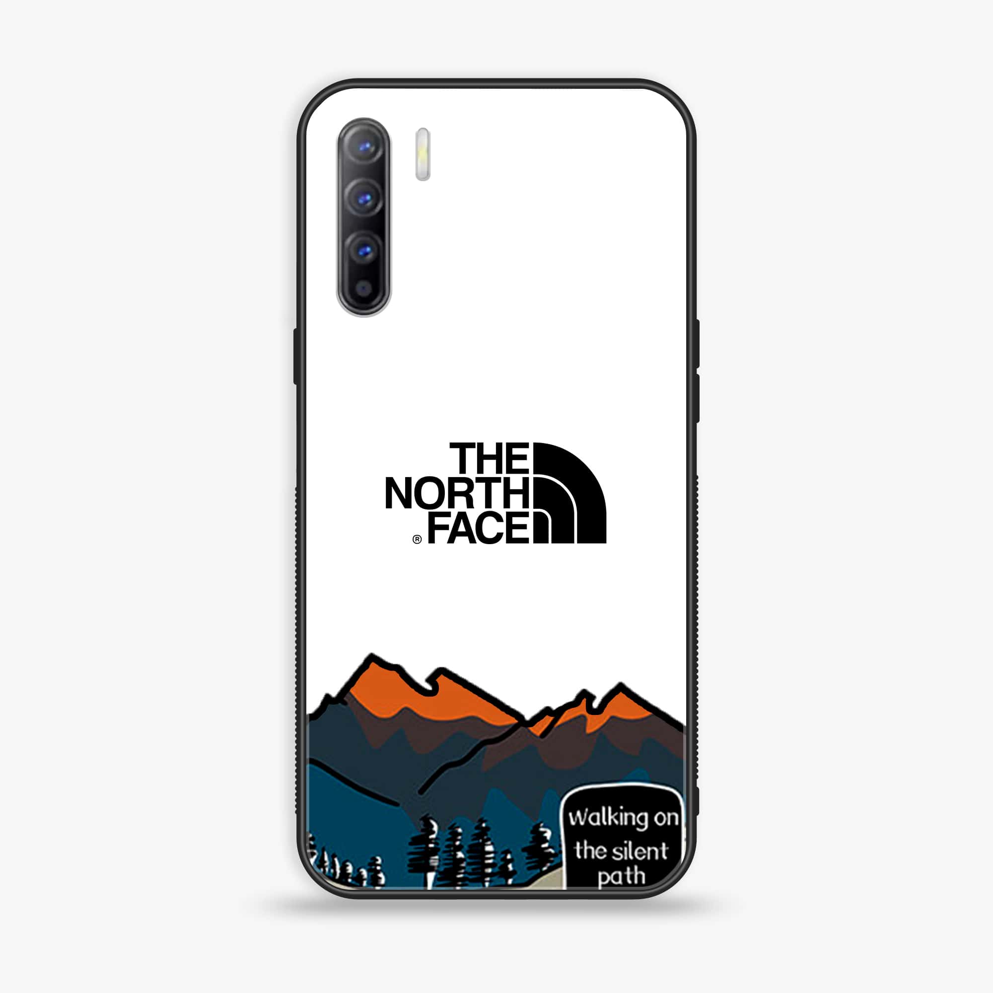 Oppo A91 - The North Face Series - Premium Printed Glass soft Bumper shock Proof Case
