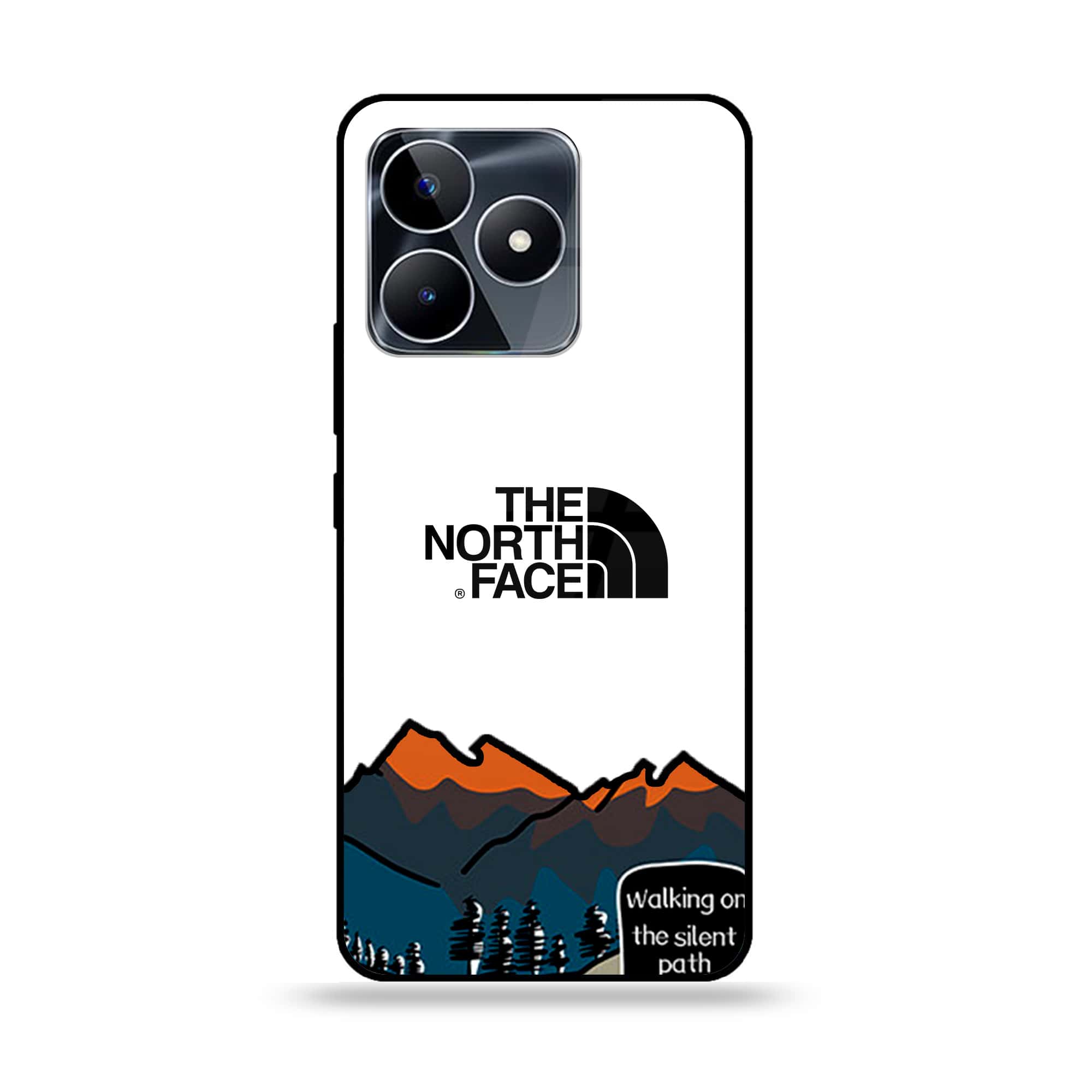 Realme C51 - The North Face Series - Premium Printed Glass soft Bumper shock Proof Case