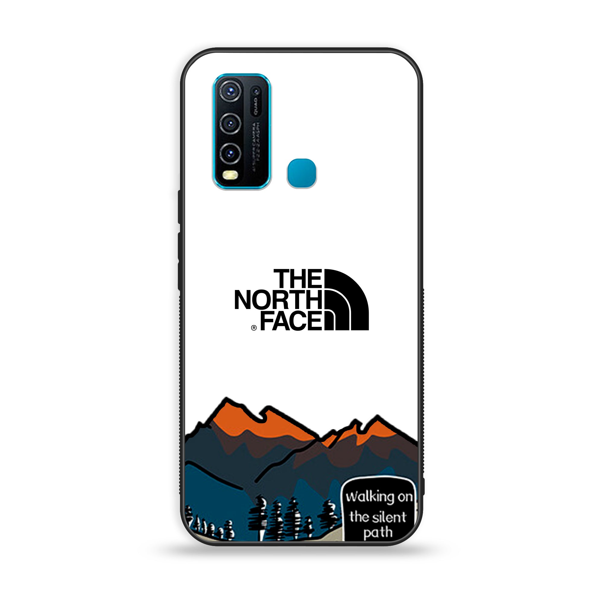 Vivo Y30 - The North Face Series - Premium Printed Glass soft Bumper shock Proof Case