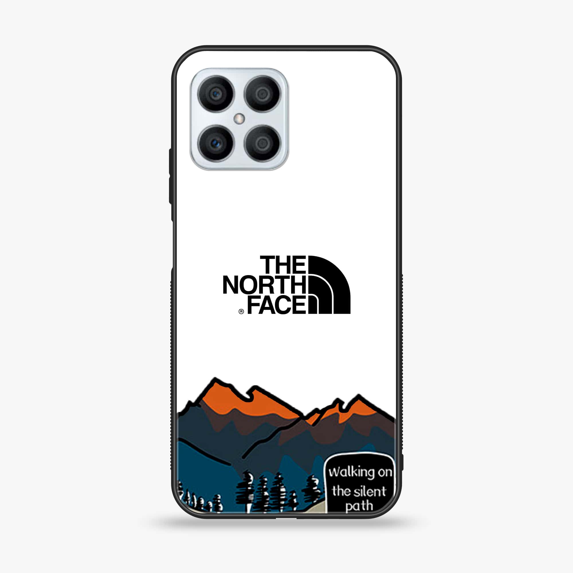 Huawei Honor X8 4G - The North Face Series - Premium Printed Glass soft Bumper shock Proof Case