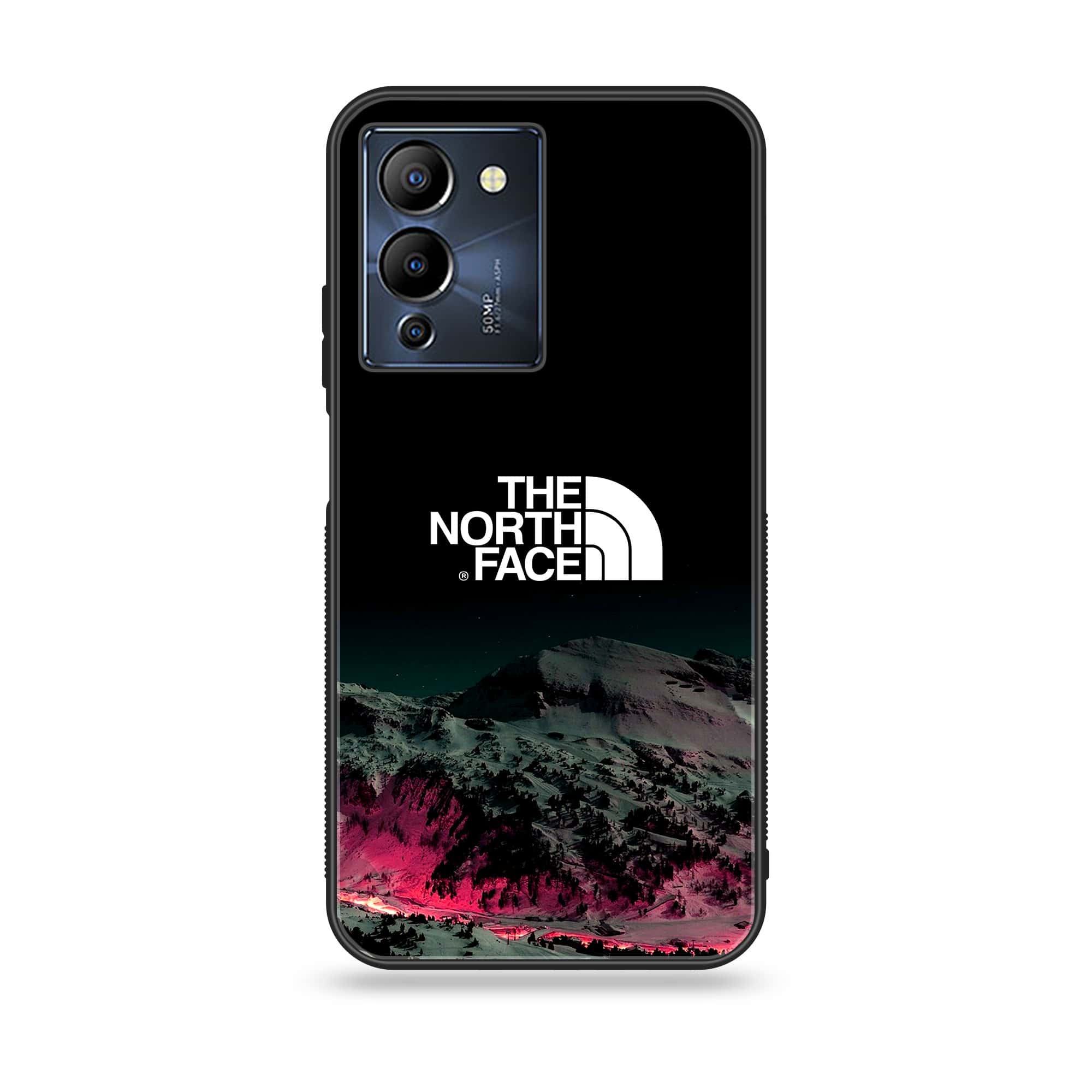 Infinix Note 12 G96 The North Face Series Premium Printed Glass soft Bumper shock Proof Case