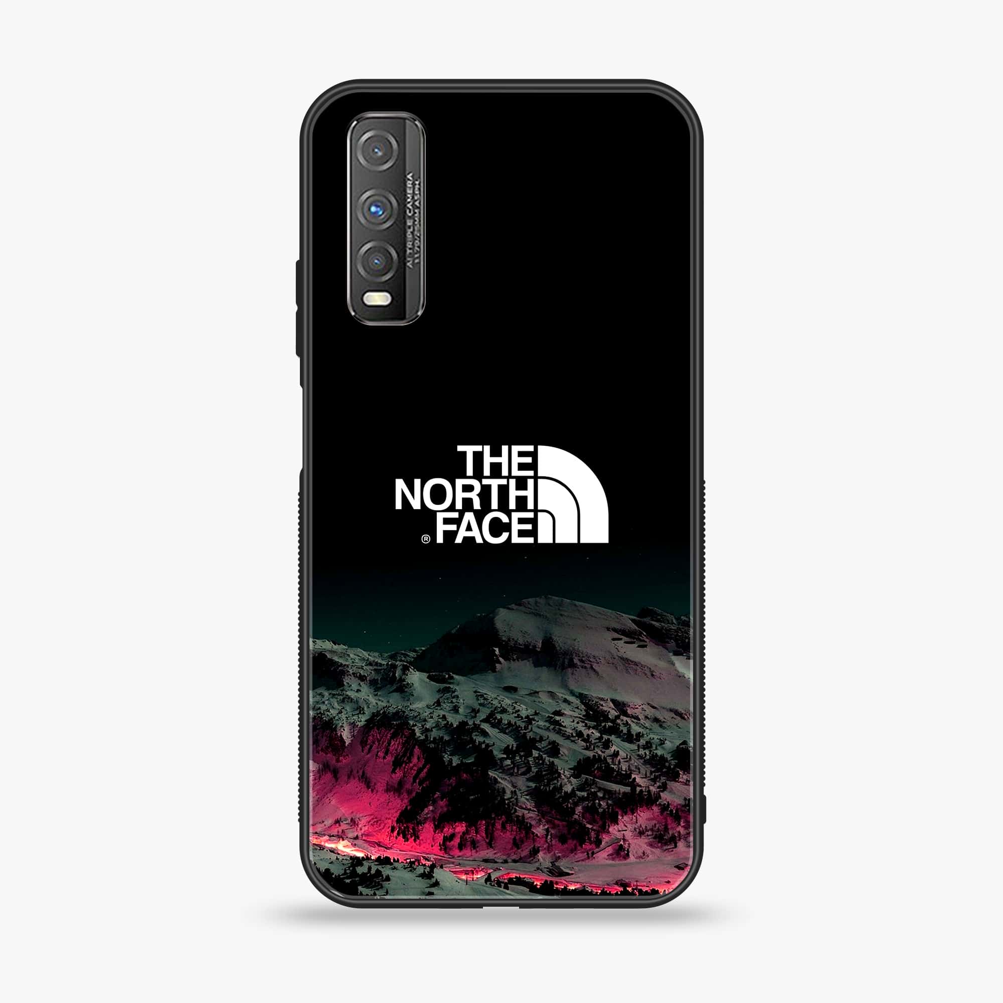 Vivo Y51s - The North Face Series - Premium Printed Glass soft Bumper shock Proof Case