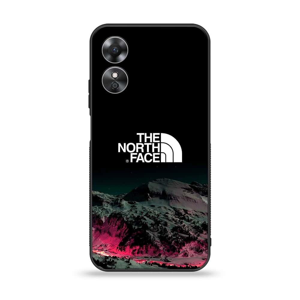 Oppo A17k - The North Face Series - Premium Printed Glass soft Bumper shock Proof Case