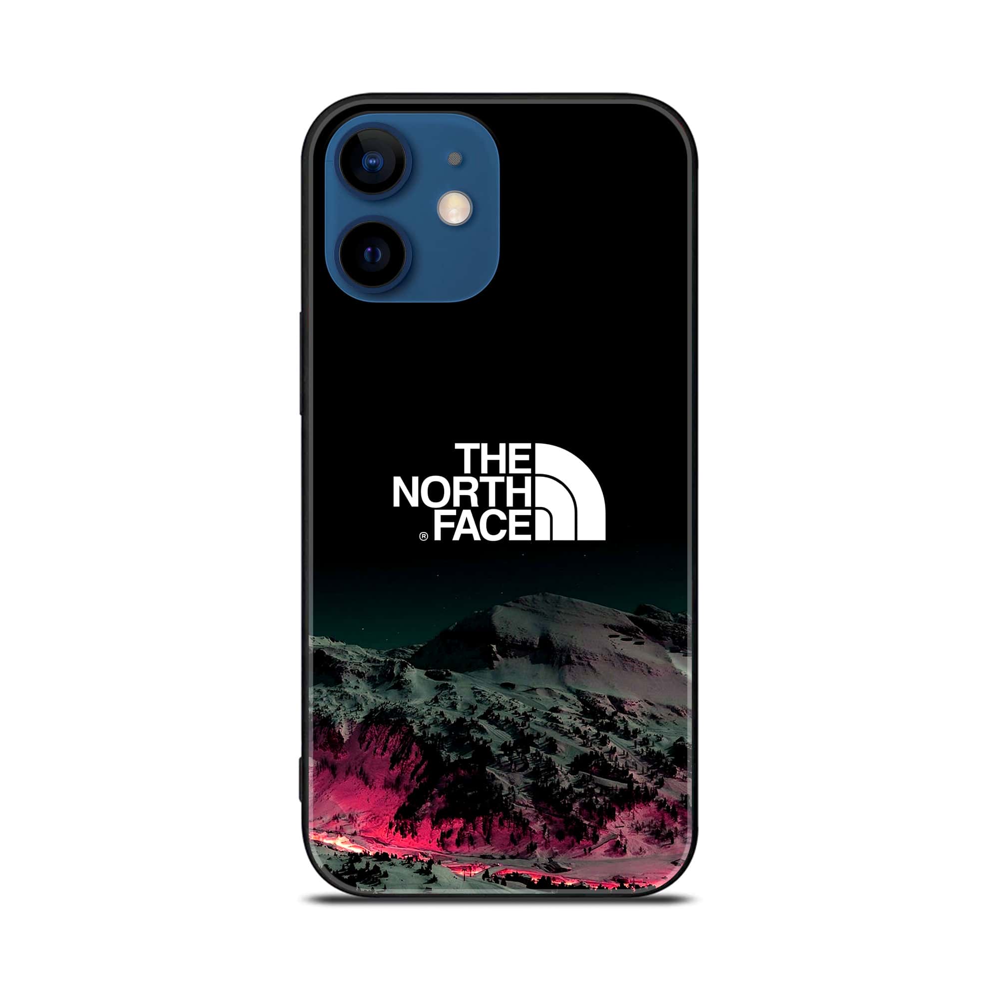 iPhone 12 Mini The North Face Series Premium Printed Glass soft Bumper shock Proof Case