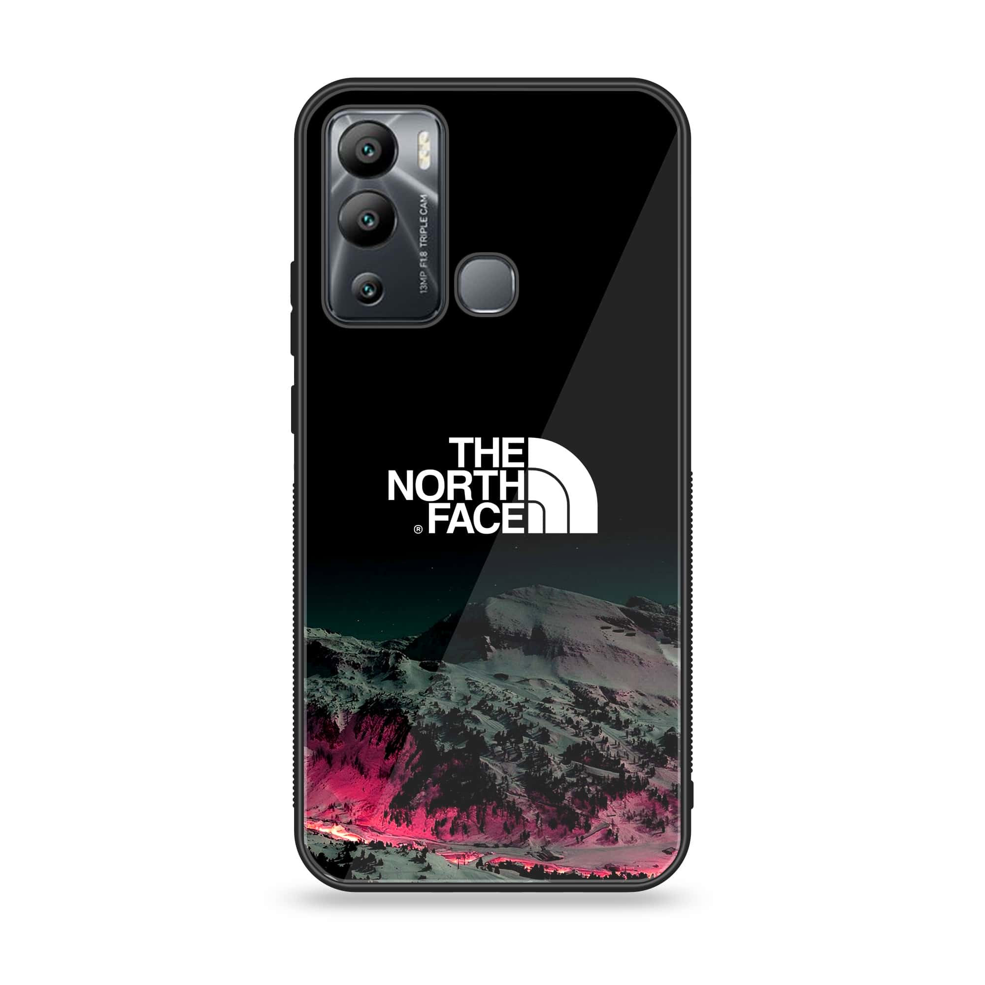 Infinix Hot 12 Play - The North Face Series - Premium Printed Glass soft Bumper shock Proof Case