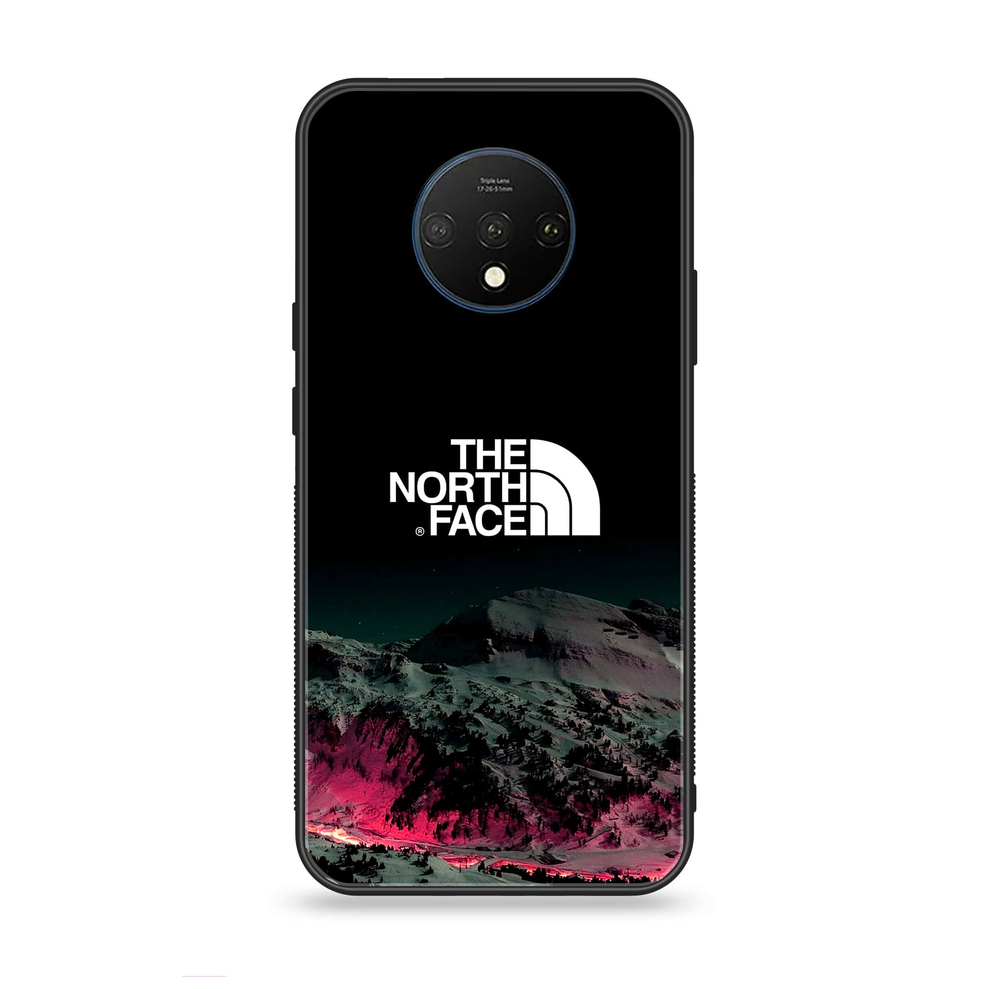 OnePlus 7T - The North Face Series - Premium Printed Glass soft Bumper shock Proof Case