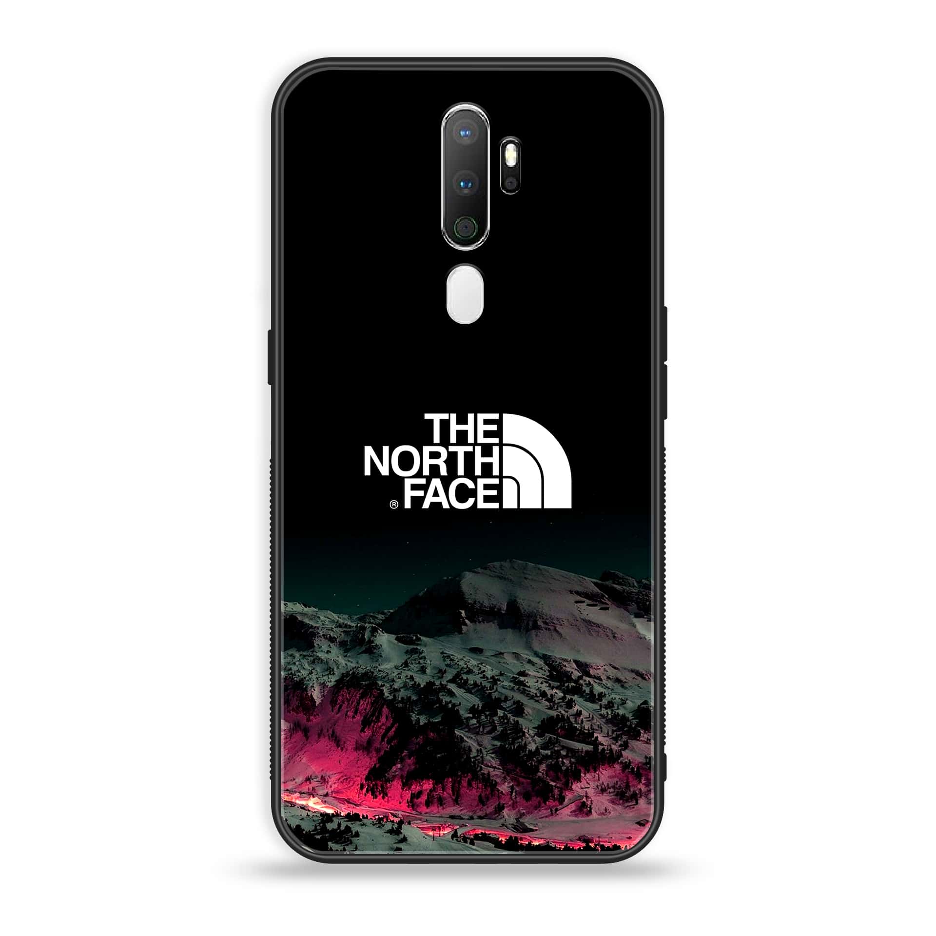 Oppo A5 2020 The North Face Series Premium Printed Glass soft Bumper shock Proof Case
