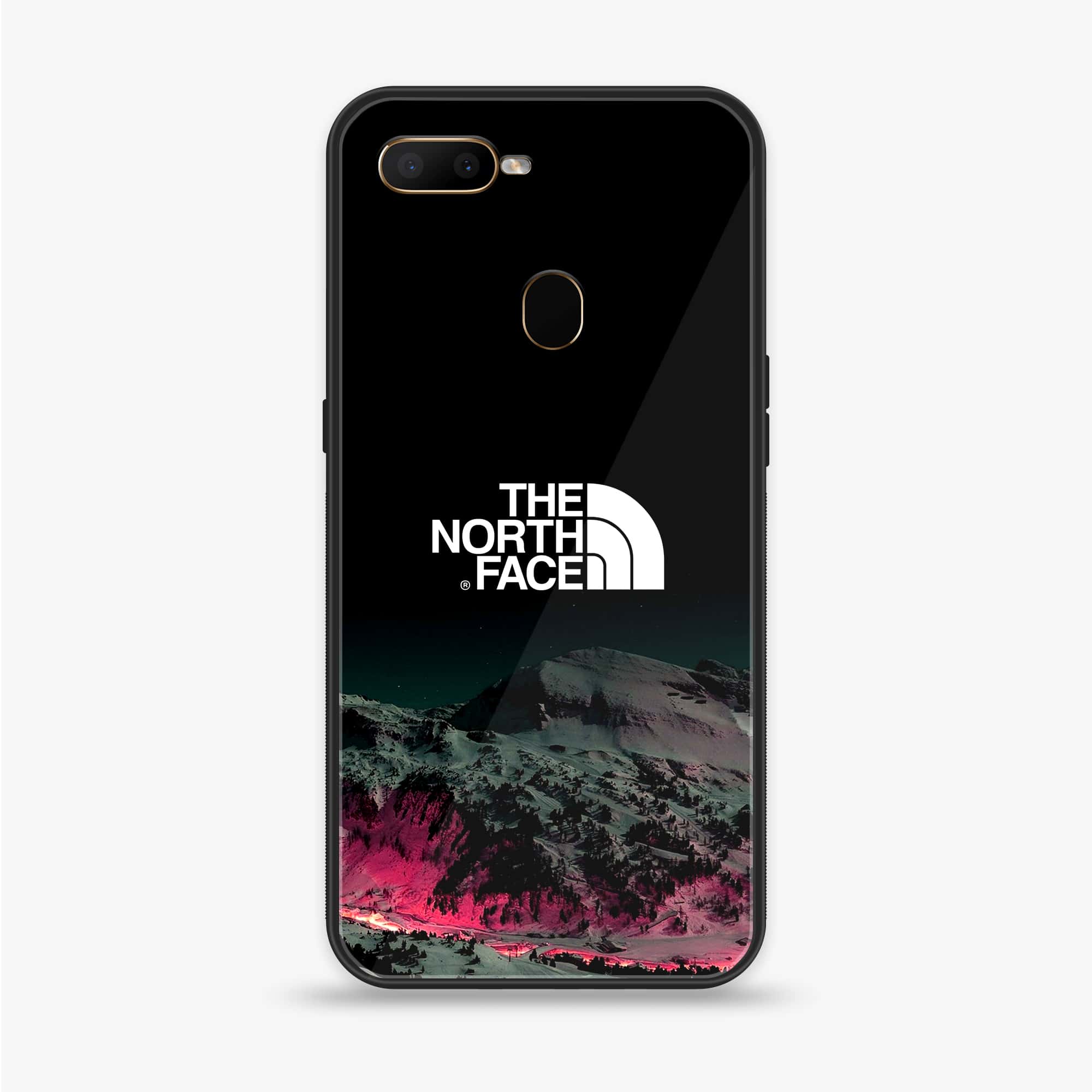 OPPO A5s - The North Face Series - Premium Printed Glass soft Bumper shock Proof Case