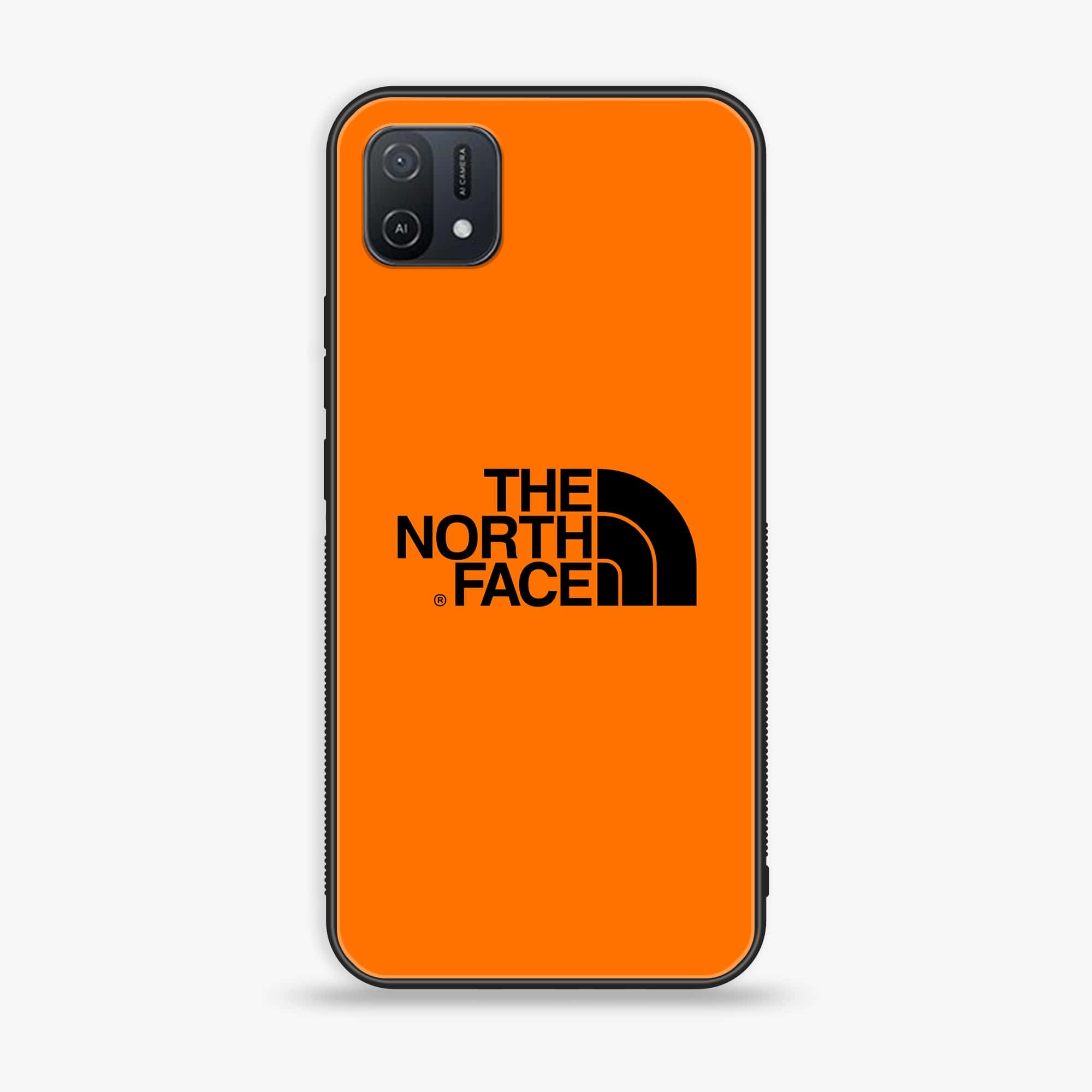 OPPO A16k The North Face Series Premium Printed Glass soft Bumper shock Proof Case