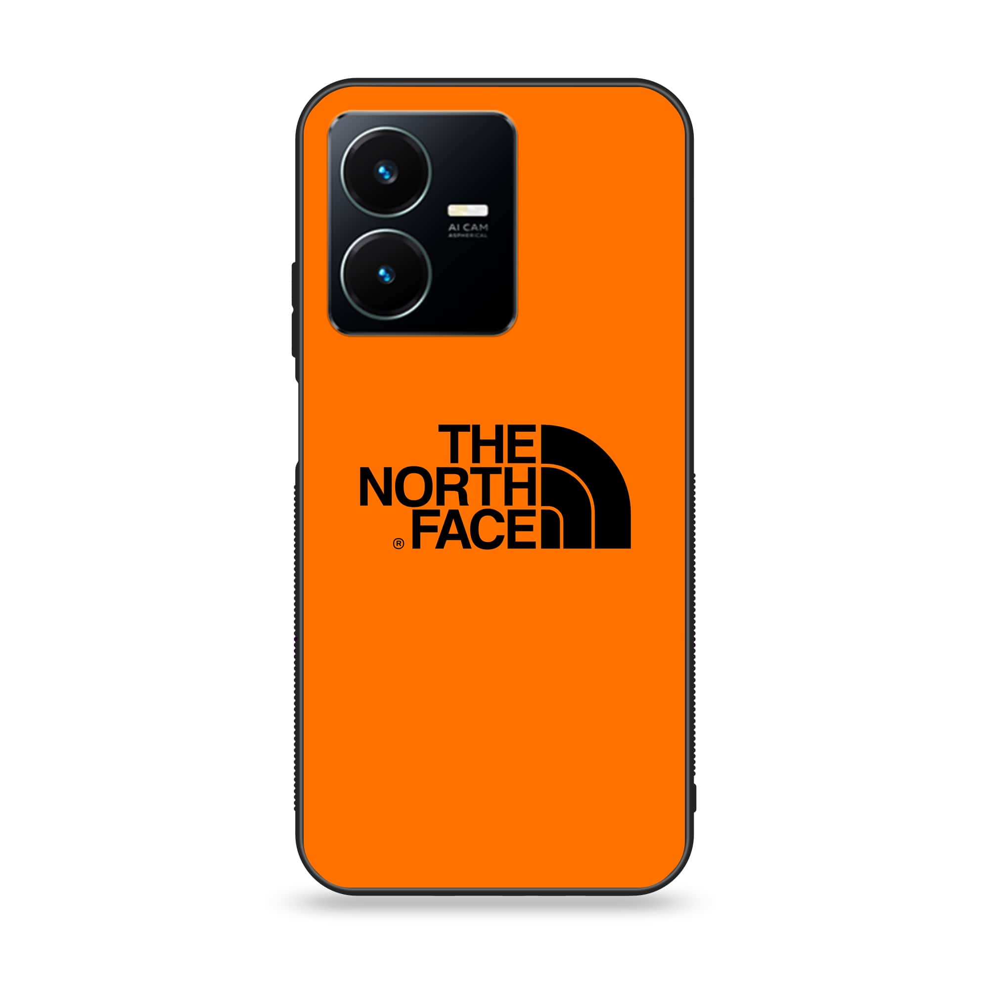Vivo Y22 The North Face Series Premium Printed Glass soft Bumper shock Proof Case