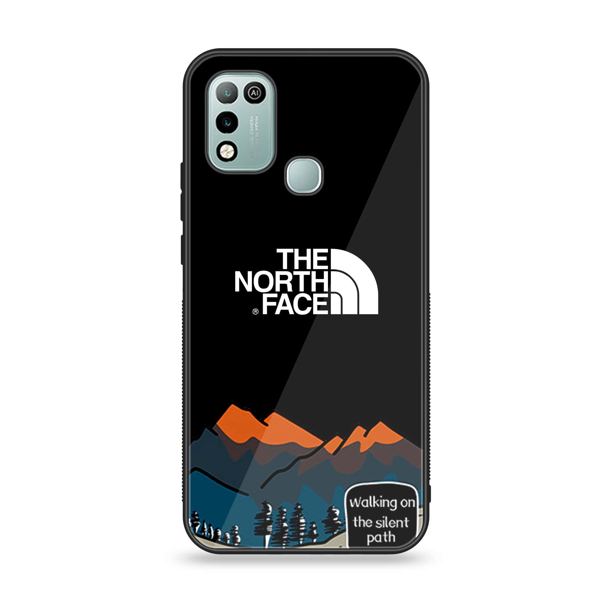 Infinix Hot 10 Play - The North Face Series - Premium Printed Glass soft Bumper shock Proof Case