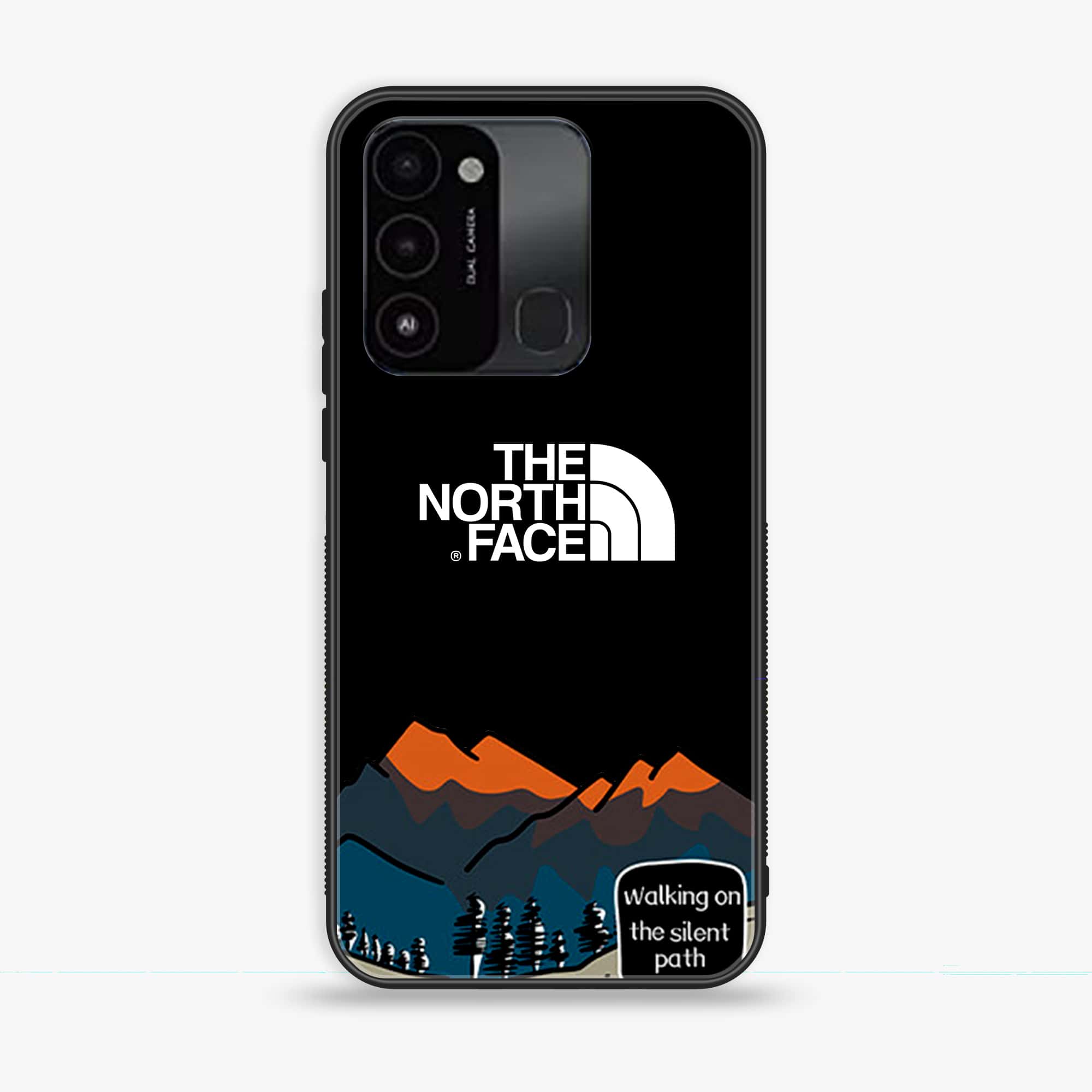 Tecno Spark Go 2022 The North Face Series Premium Printed Glass soft Bumper shock Proof Case