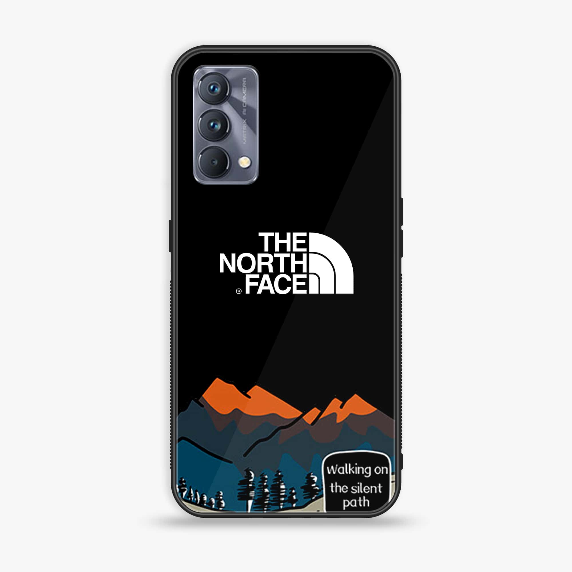 Realme GT Master Edition The North Face Series  Premium Printed Glass soft Bumper shock Proof  Case