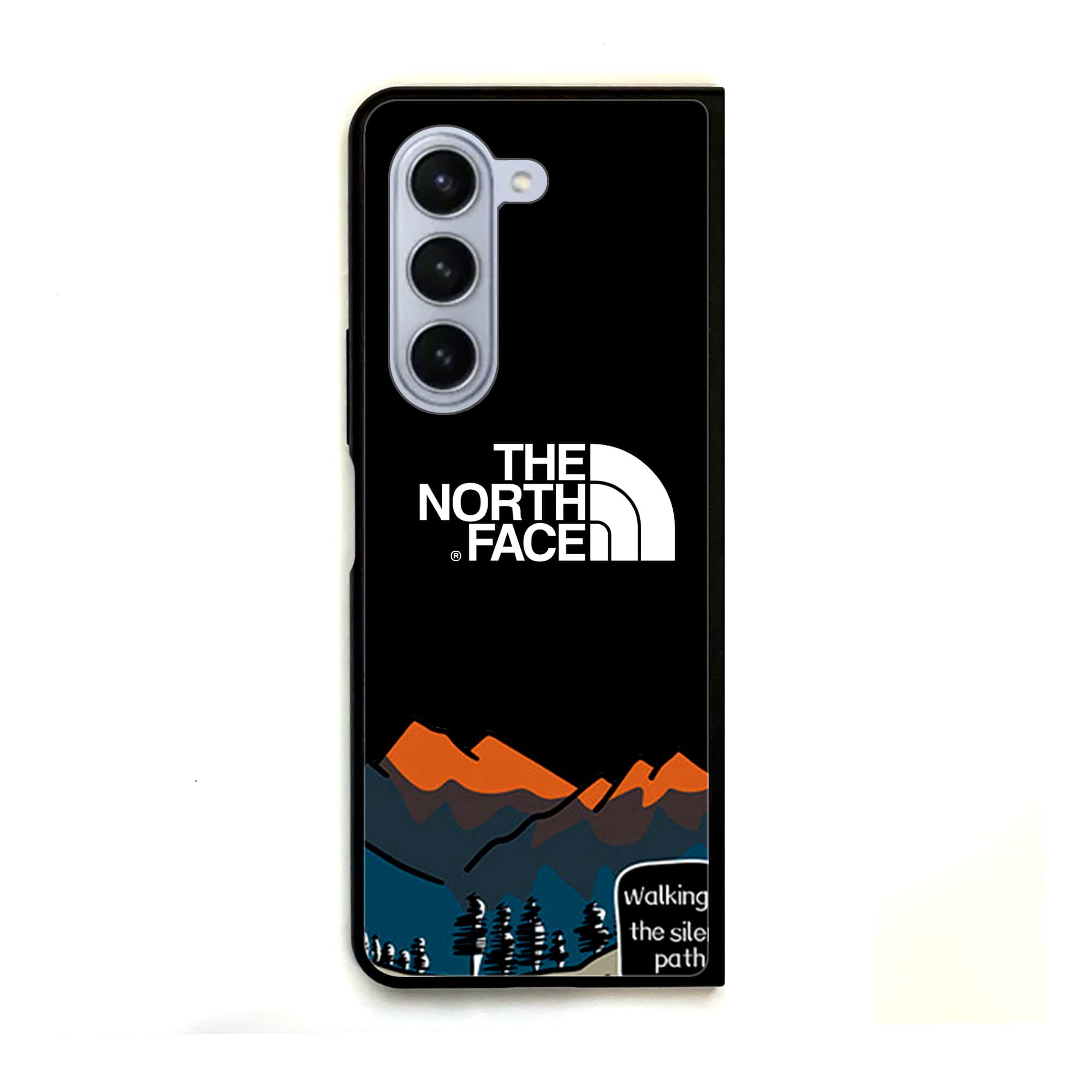 Galaxy Z Fold 5 - The North Face Series - Premium Printed Glass soft Bumper shock Proof Case